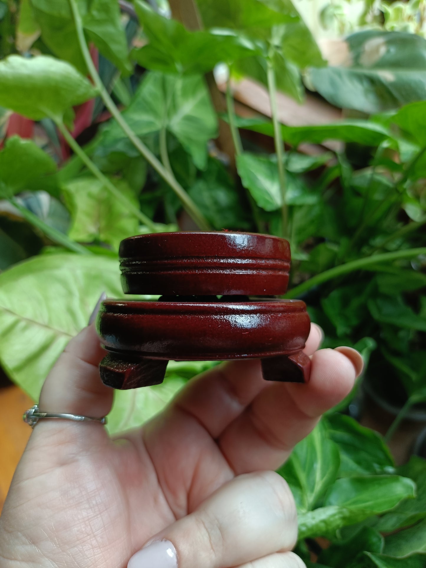 Medium Size Wooden Sphere Holder - Rotation Stand