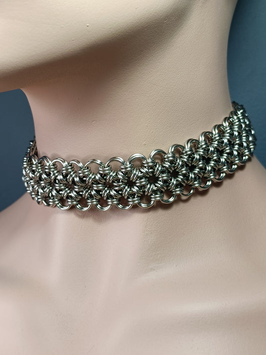 Japanese 12-2 Weave Collar Necklace - Stainless Steel