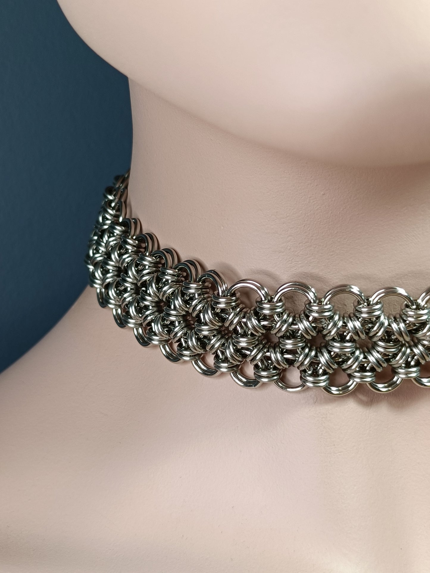 Japanese 12-2 Weave Collar Necklace - Stainless Steel