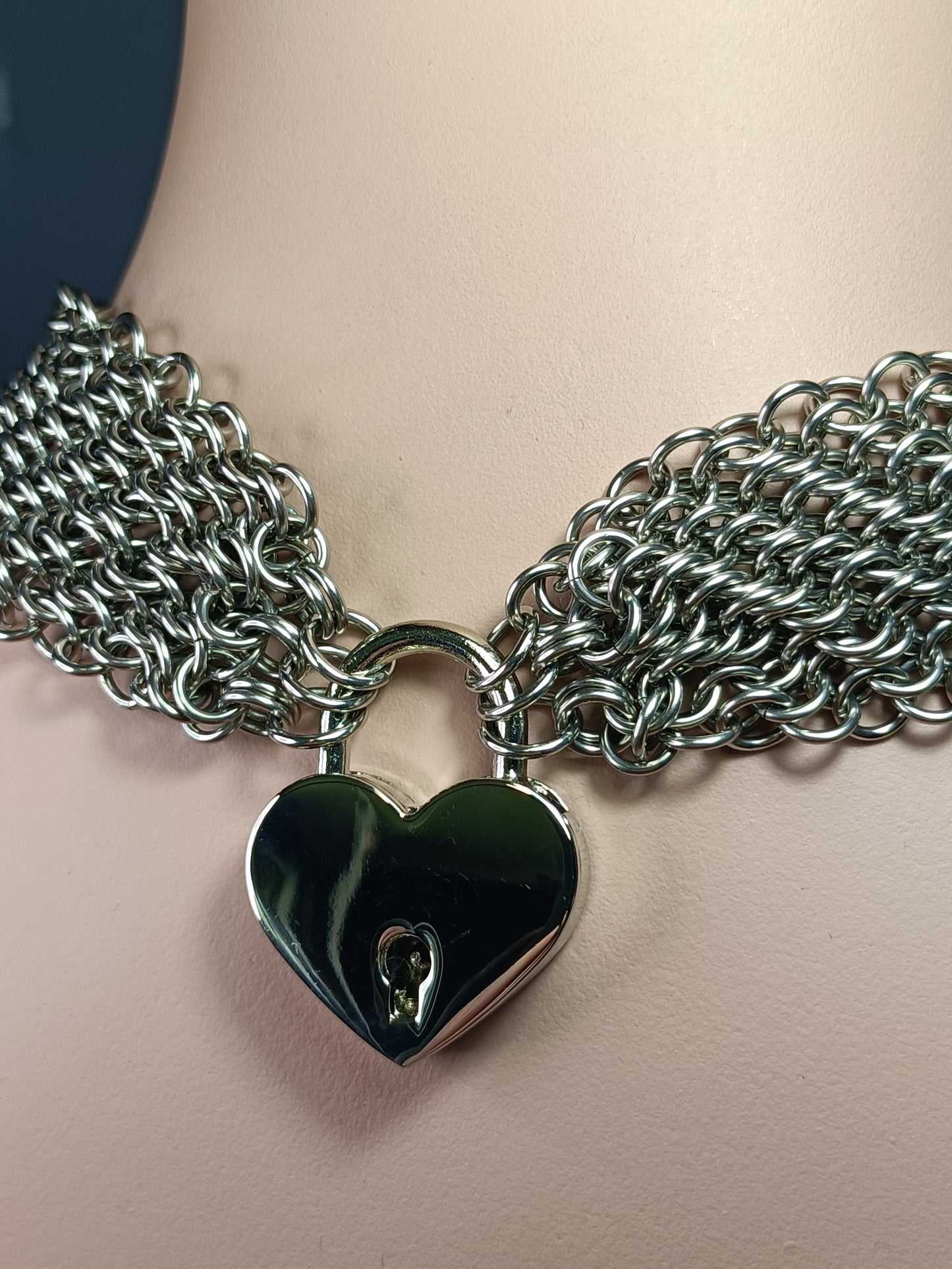 Heavy Stainless Steel BDSM Play Collar - Stainless Steel