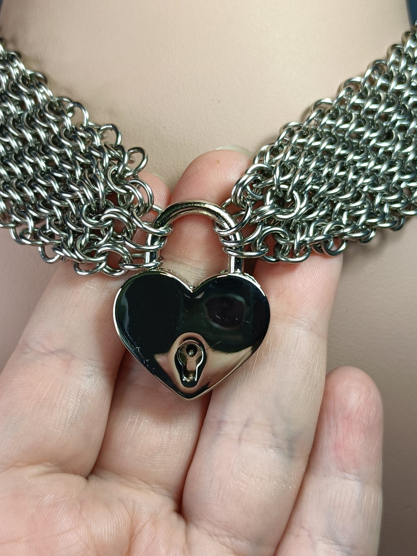 Heavy Stainless Steel BDSM Play Collar - Stainless Steel