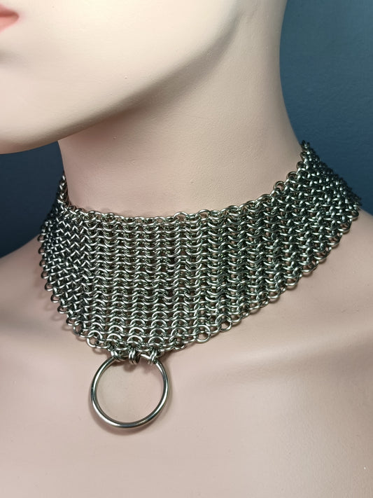Heavy Stainless Steel BDSM Play Collar - Stainless Steel