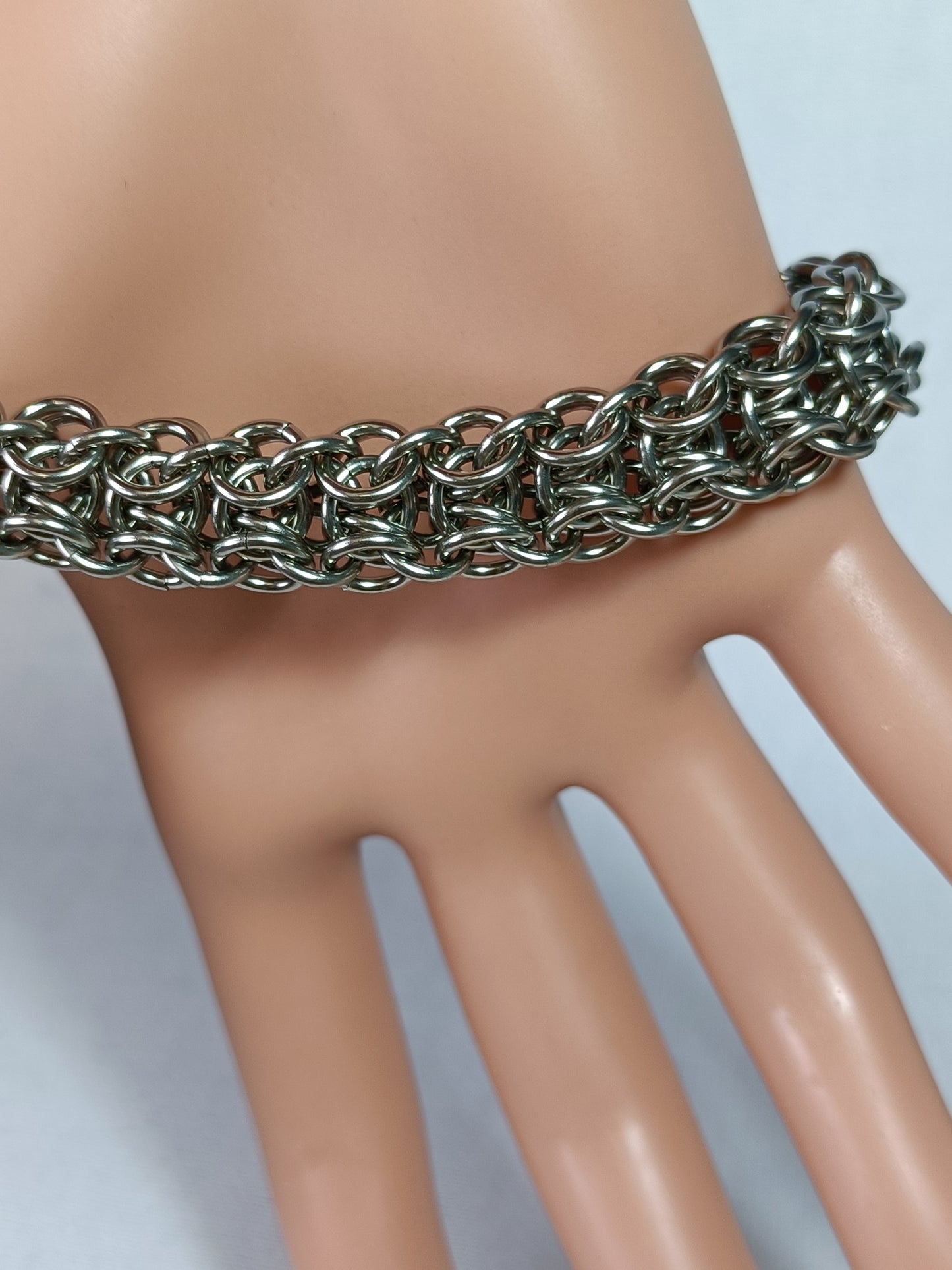 18ga Stabilised Elfweave  Chainmail Bracelet - Stainless Steel