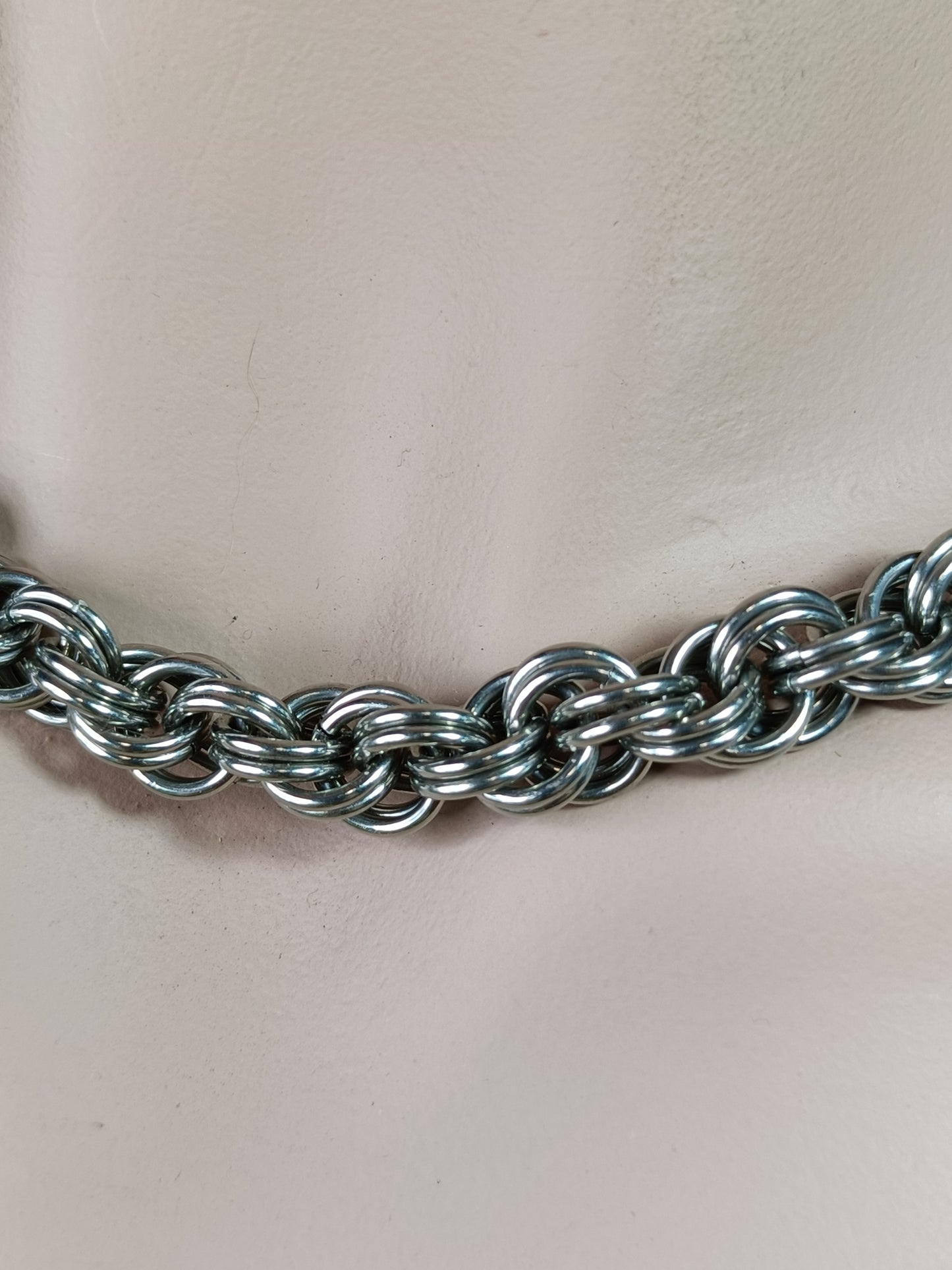Double Spiral Chainmail Necklace - Stainless Steel