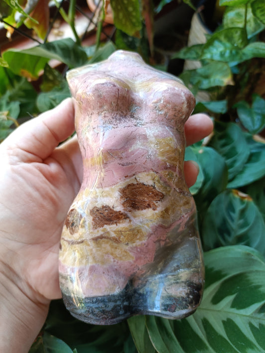 Rhodonite Crystal Goddess Body Carving - 1470g