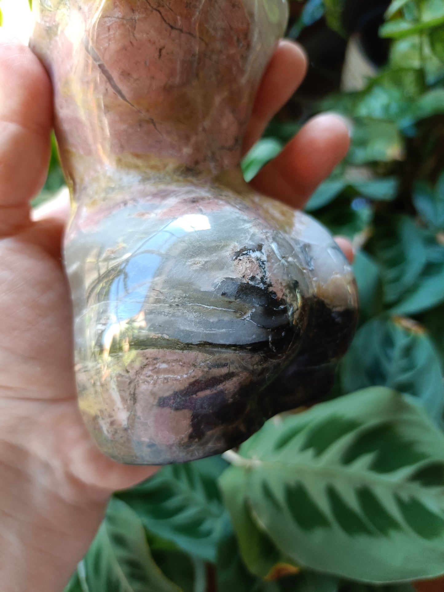 Rhodonite Crystal Goddess Body Carving - 1470g