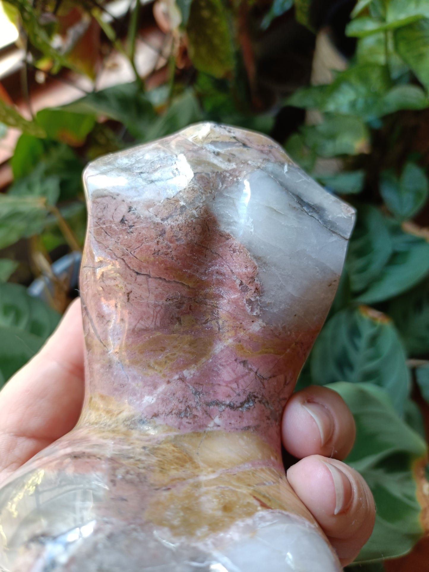 Rhodonite Crystal Goddess Body Carving - 1470g