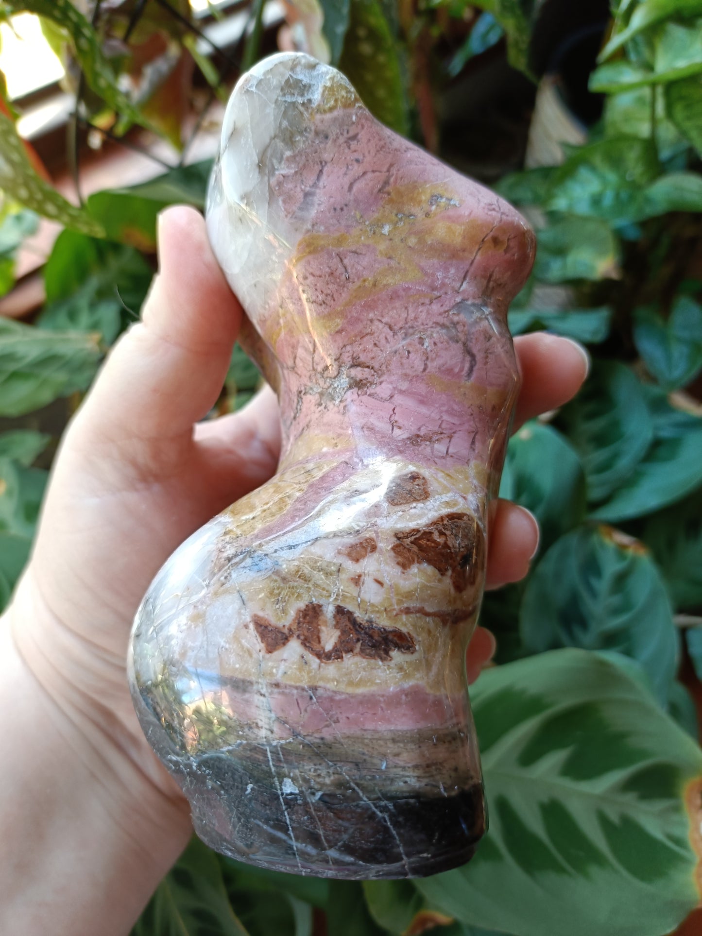 Rhodonite Crystal Goddess Body Carving - 1470g