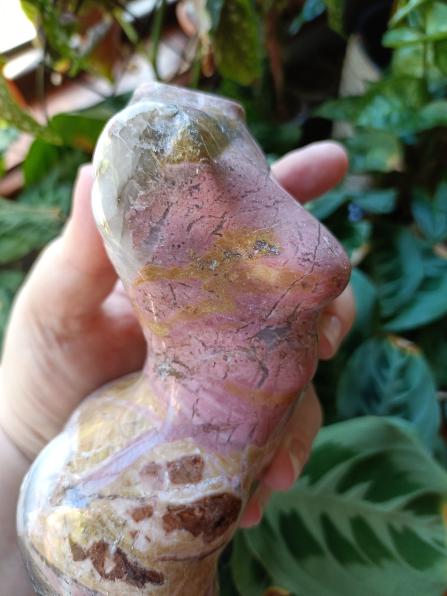 Rhodonite Crystal Goddess Body Carving - 1470g