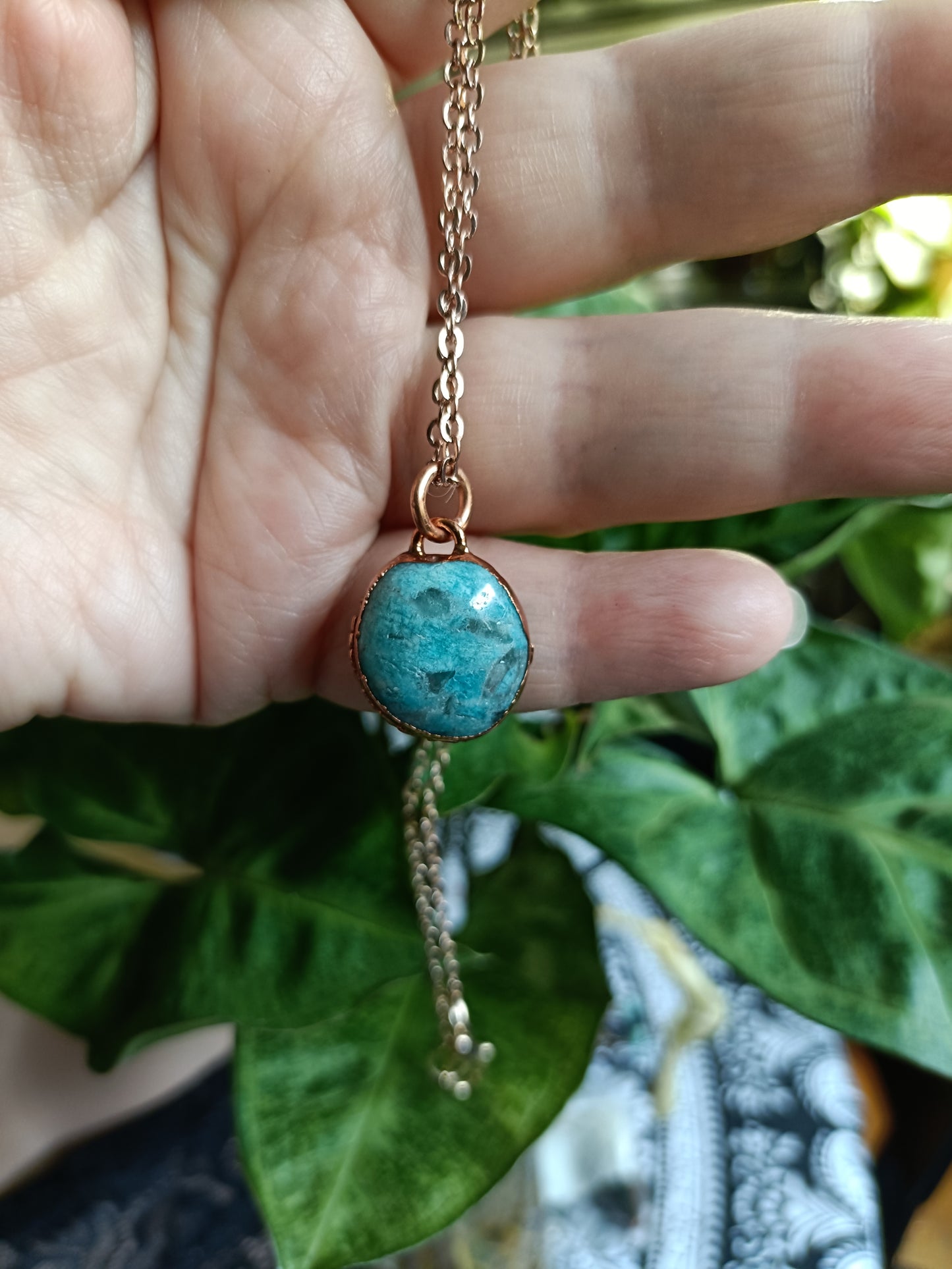Handmade Amazonite Polished Tumble Pendant Necklace