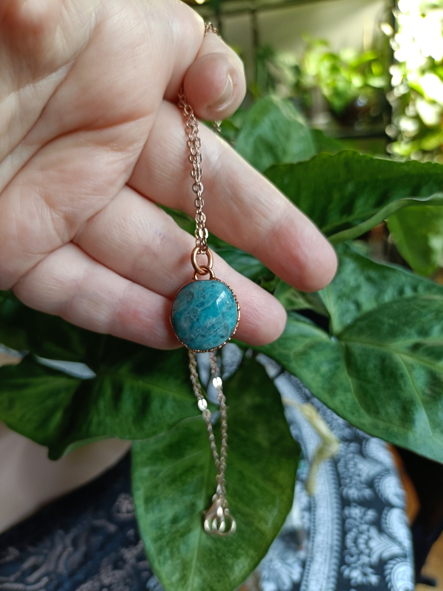 Handmade Amazonite Polished Tumble Pendant Necklace
