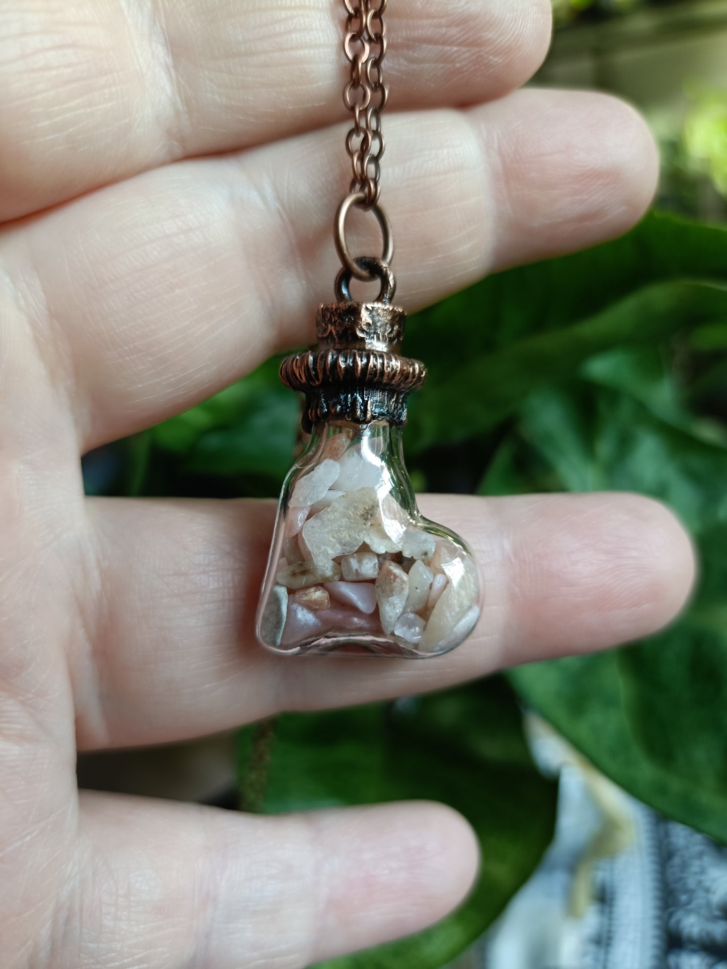 Assorted Glass Vial Copper Electroformed Pendant Necklace