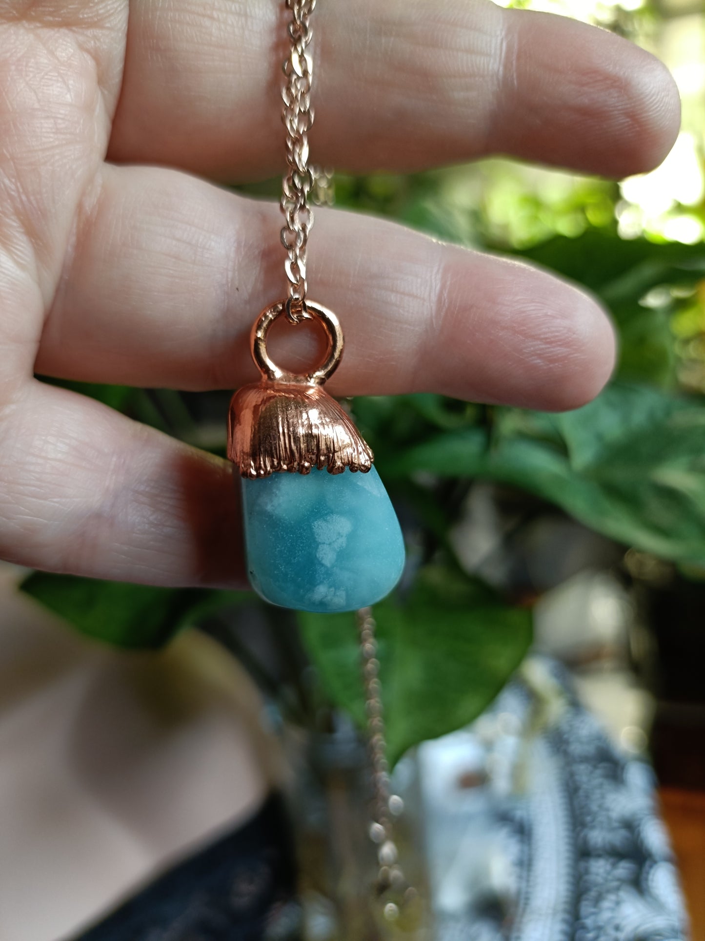 Handmade Caribbean Calcite Pendant Necklace