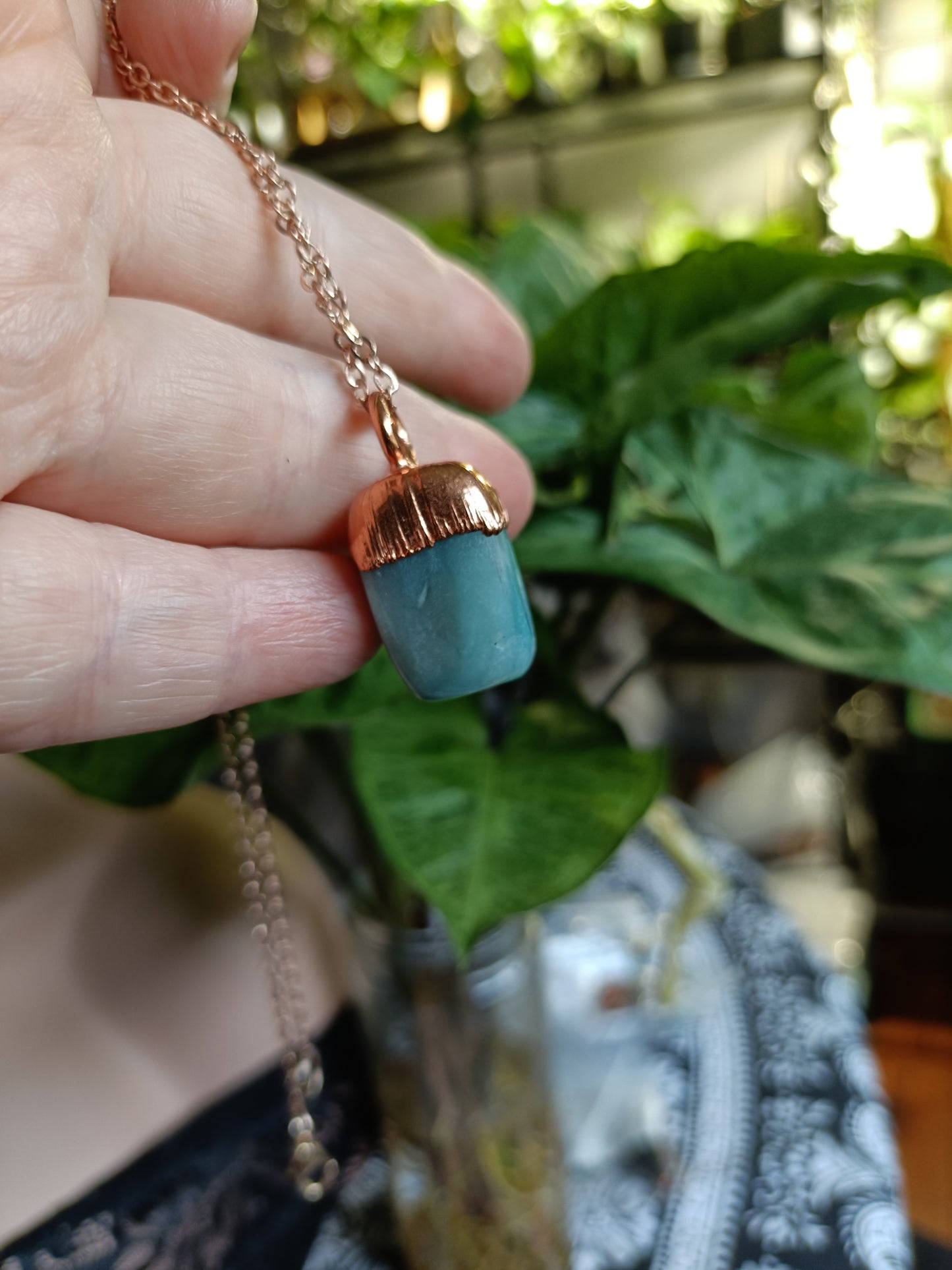Handmade Caribbean Calcite Pendant Necklace