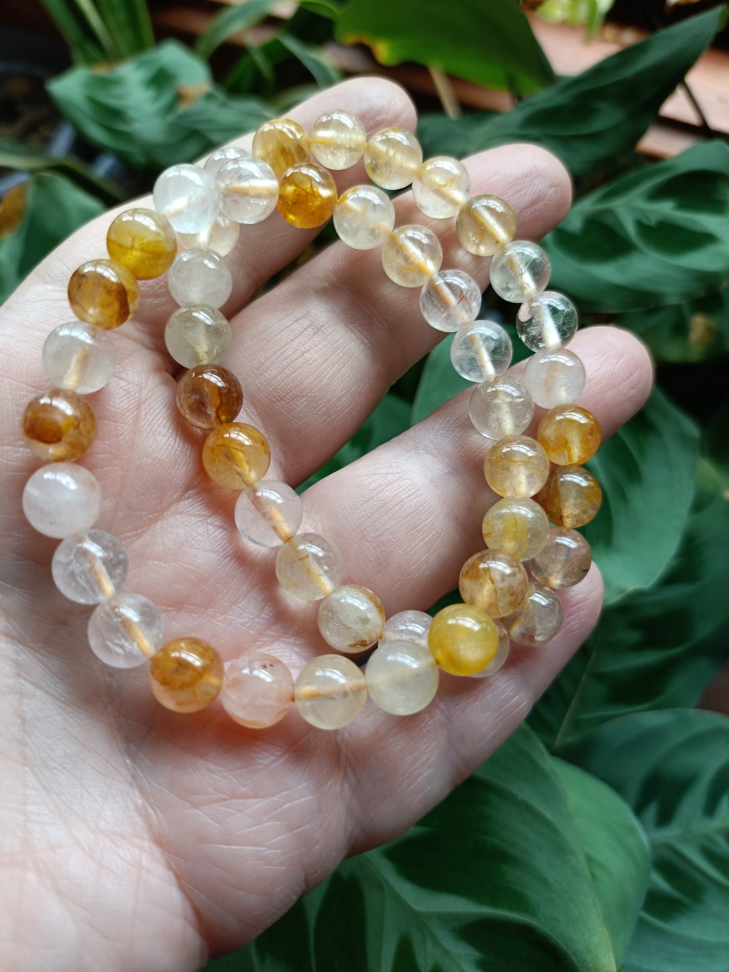 Golden Healer Quartz Beaded Stretch Bracelet - 8.5mm