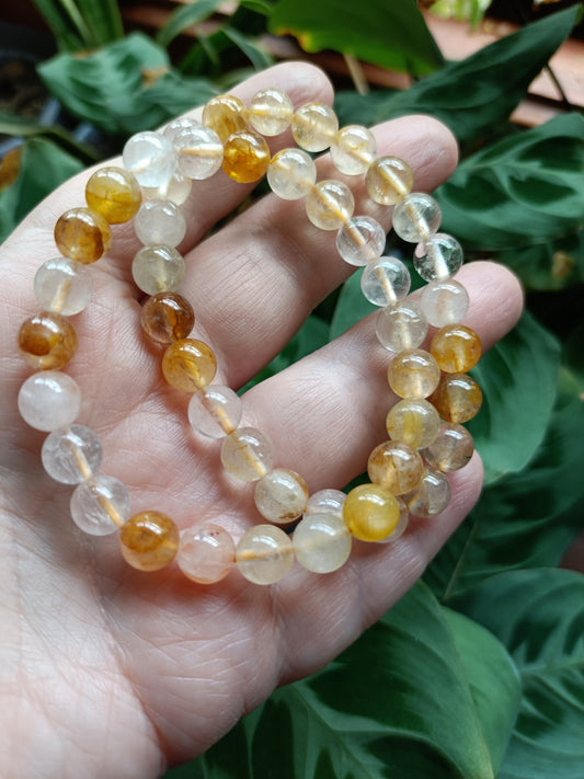 Golden Healer Quartz Beaded Stretch Bracelet - 8.5mm