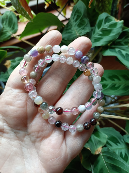 Mixed Gemstone Beaded Stretch Bracelet - 6mm