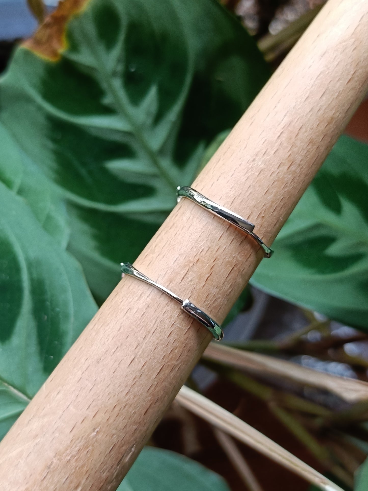 Larimar Leaf Ring - Silver-Plated Copper