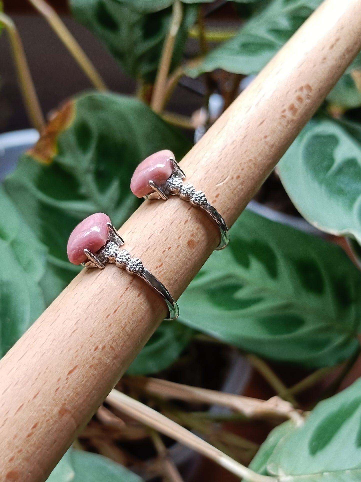 Rhodonite Ring - Silver-Plated Copper