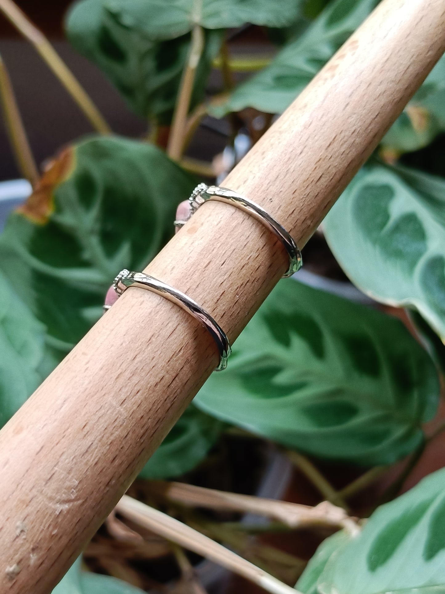 Rhodonite Ring - Silver-Plated Copper
