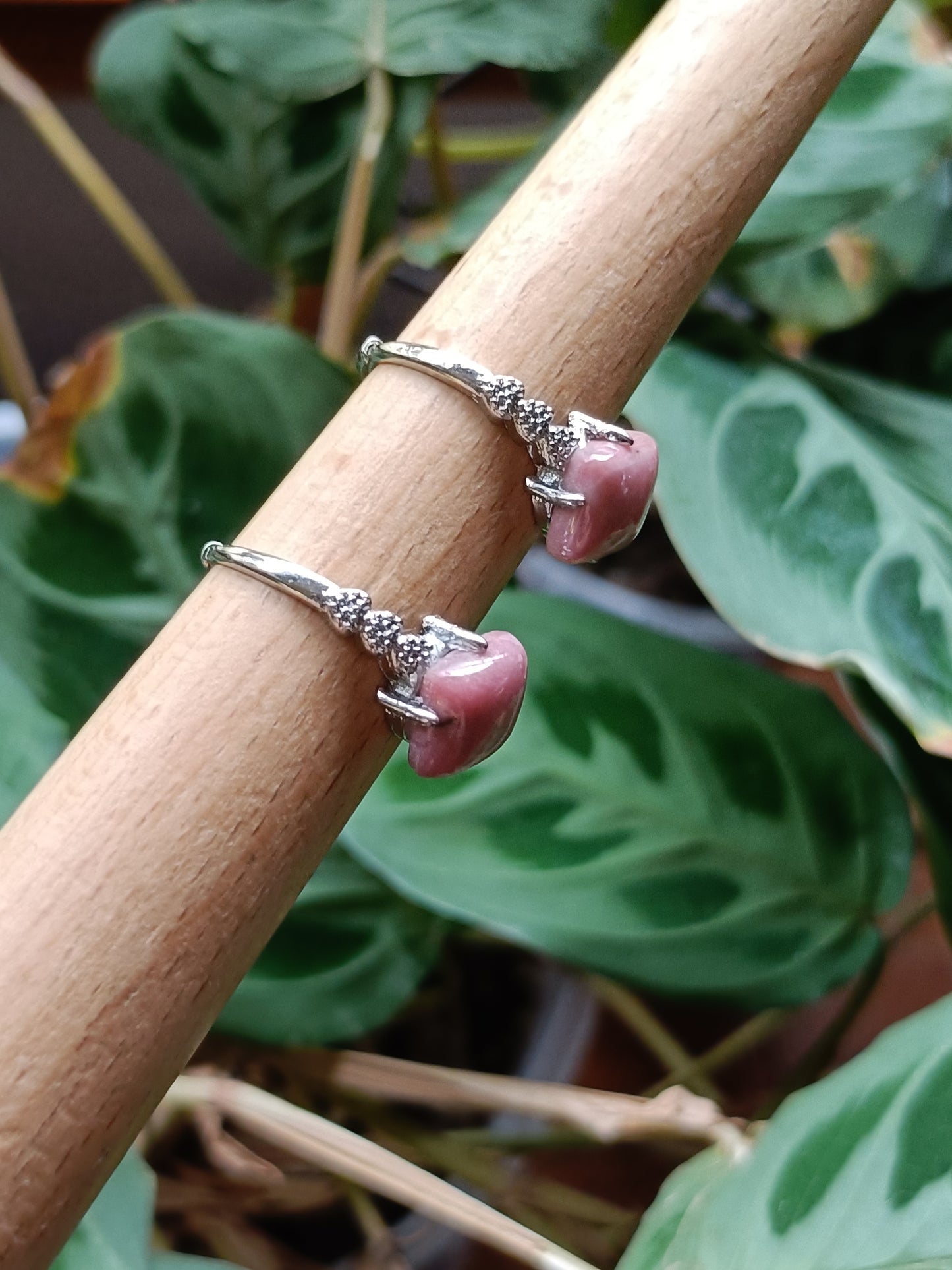 Rhodonite Ring - Silver-Plated Copper