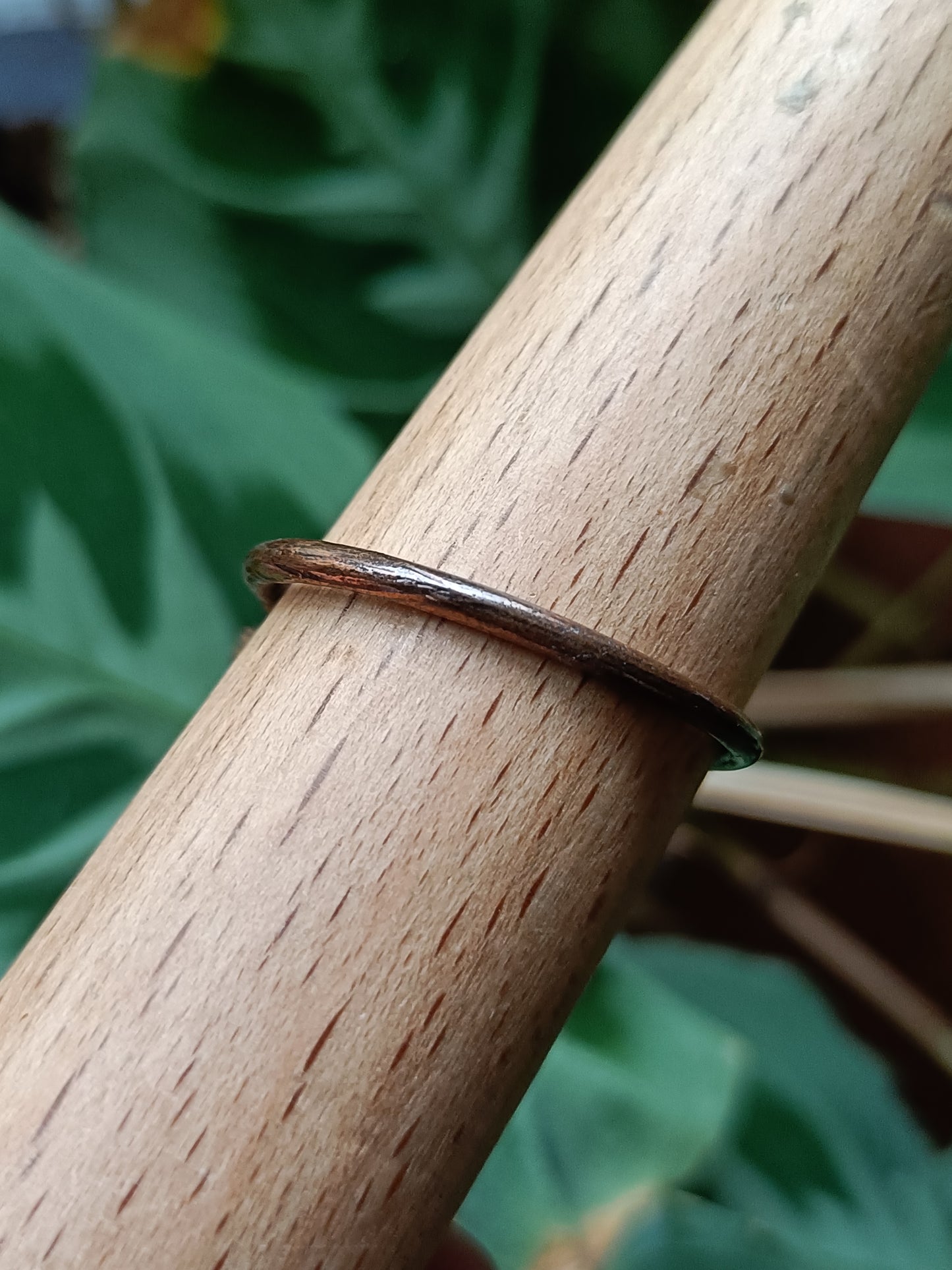 Rose Quartz Copper Electroformed Ring - Size US 12.5 - UK Z - D 21.8mm