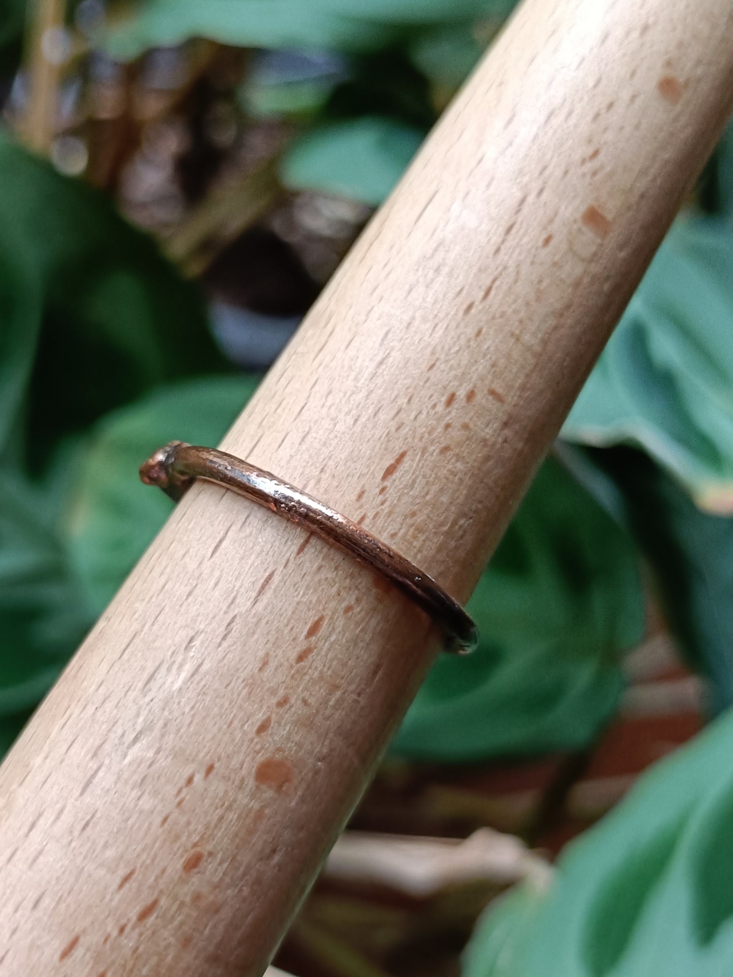 Garnet Copper Electroformed Ring - Size US 9.5 - UK S 1/2 - D 19.3mm