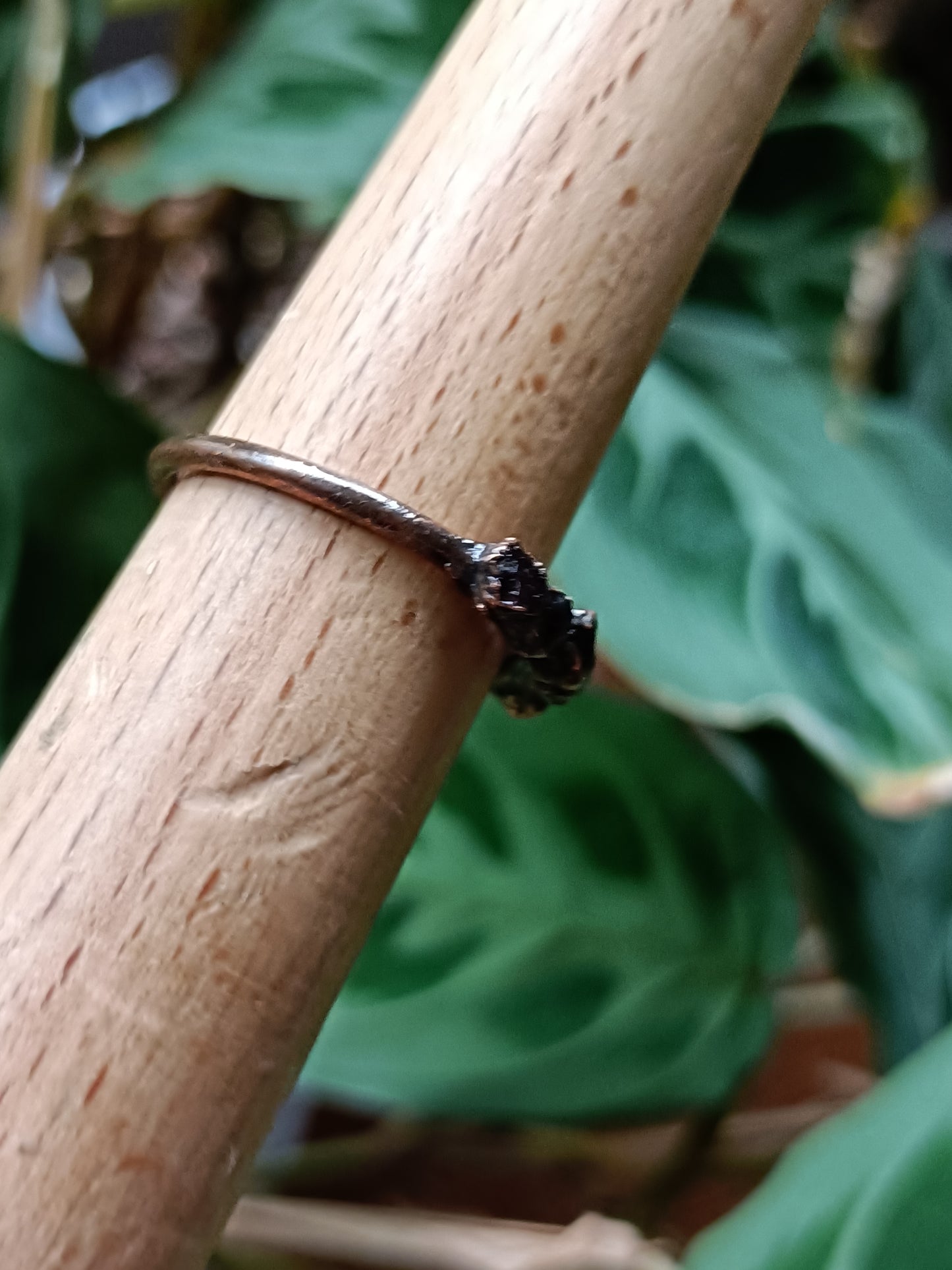 Garnet Copper Electroformed Ring - Size US 9.5 - UK S 1/2 - D 19.3mm