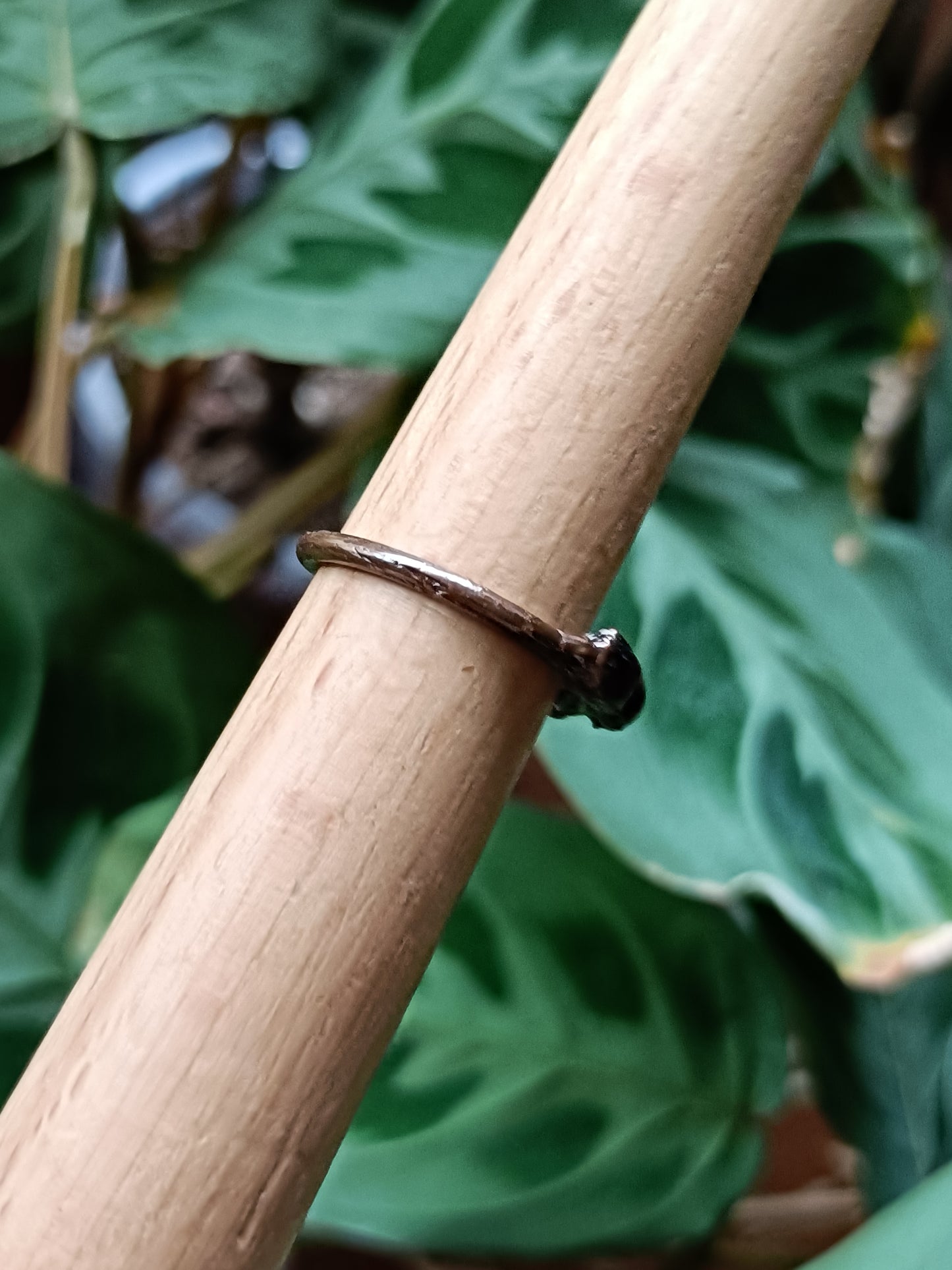 Garnet Copper Electroformed Ring - Size US 5 - UK J 1/2 - D 15.7mm