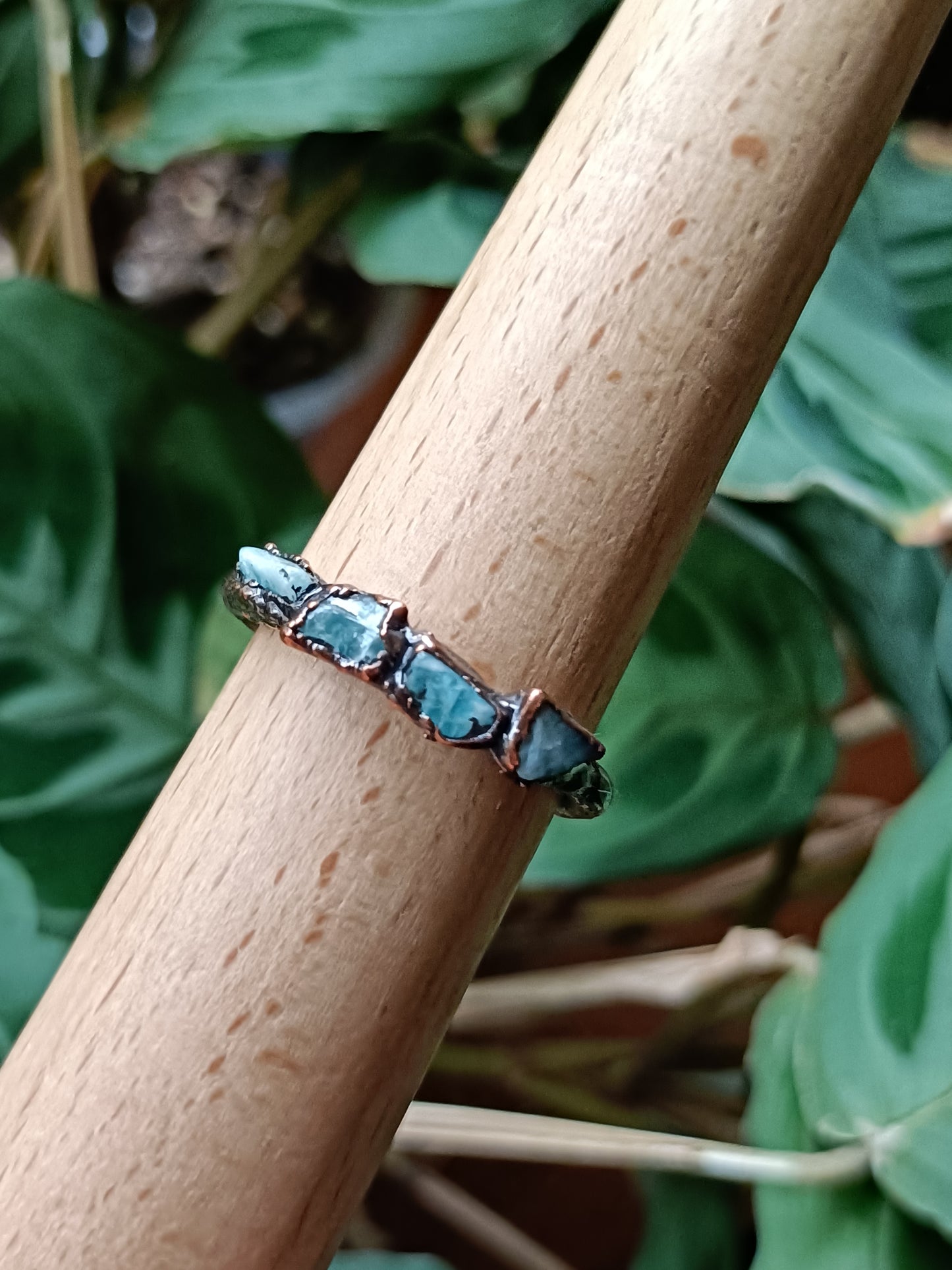 Amazonite Copper Electroformed Ring - Size US 13.5/ D 23mm