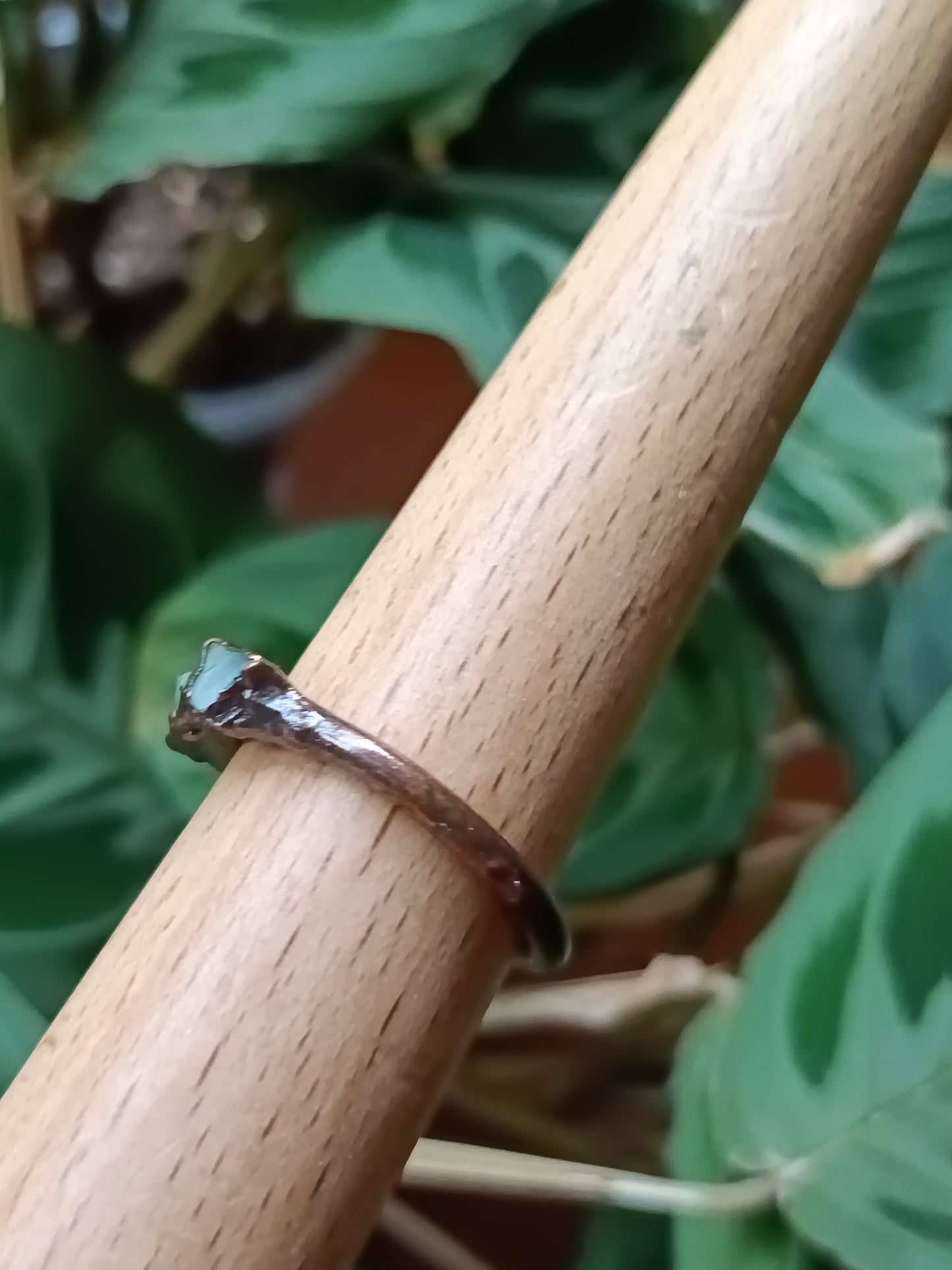 Amazonite Copper Electroformed Ring - Size US 13.5/ D 23mm