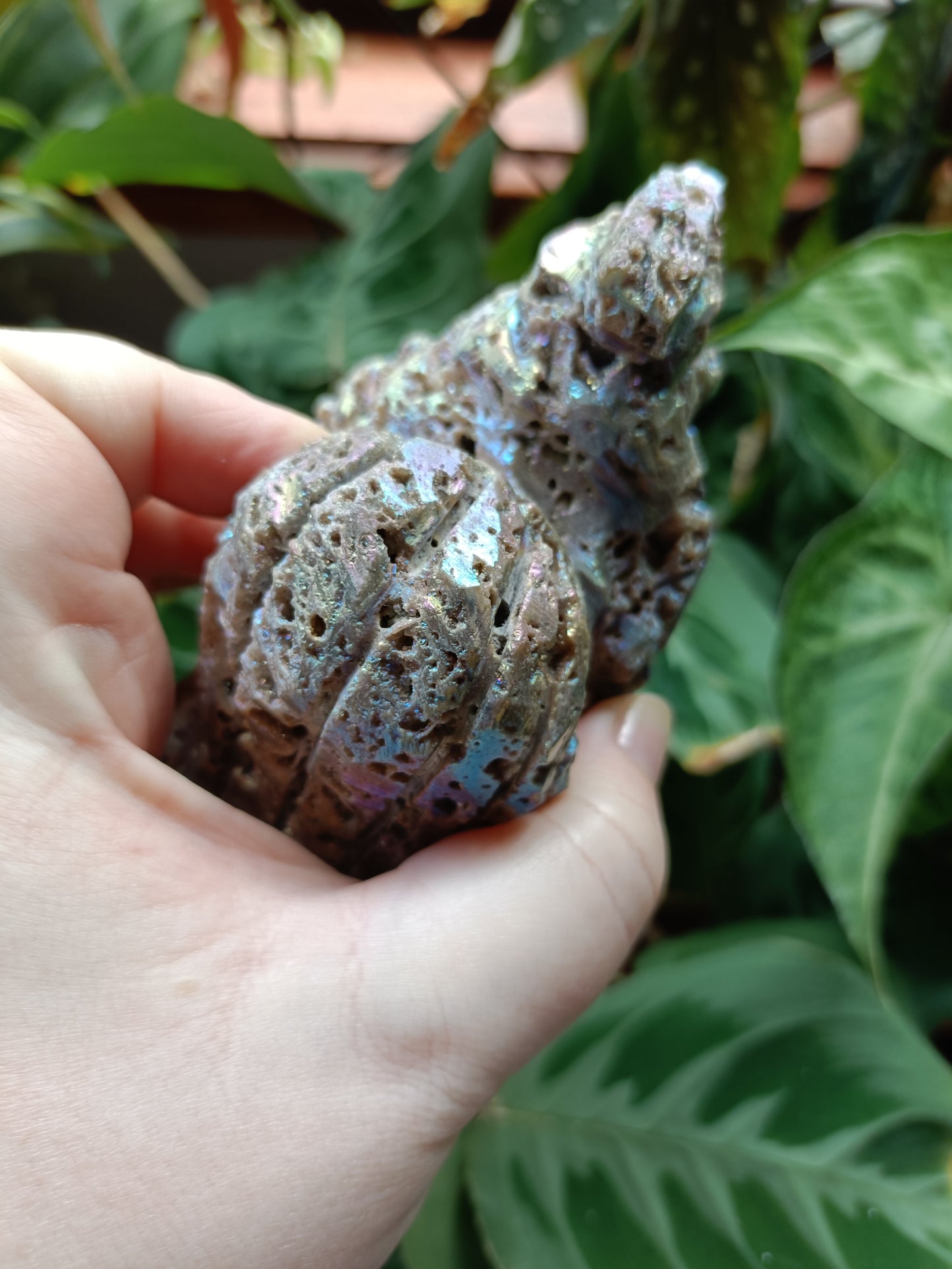 Aura Coated Brecciated Quartz Chalcedony Rooster - 467g