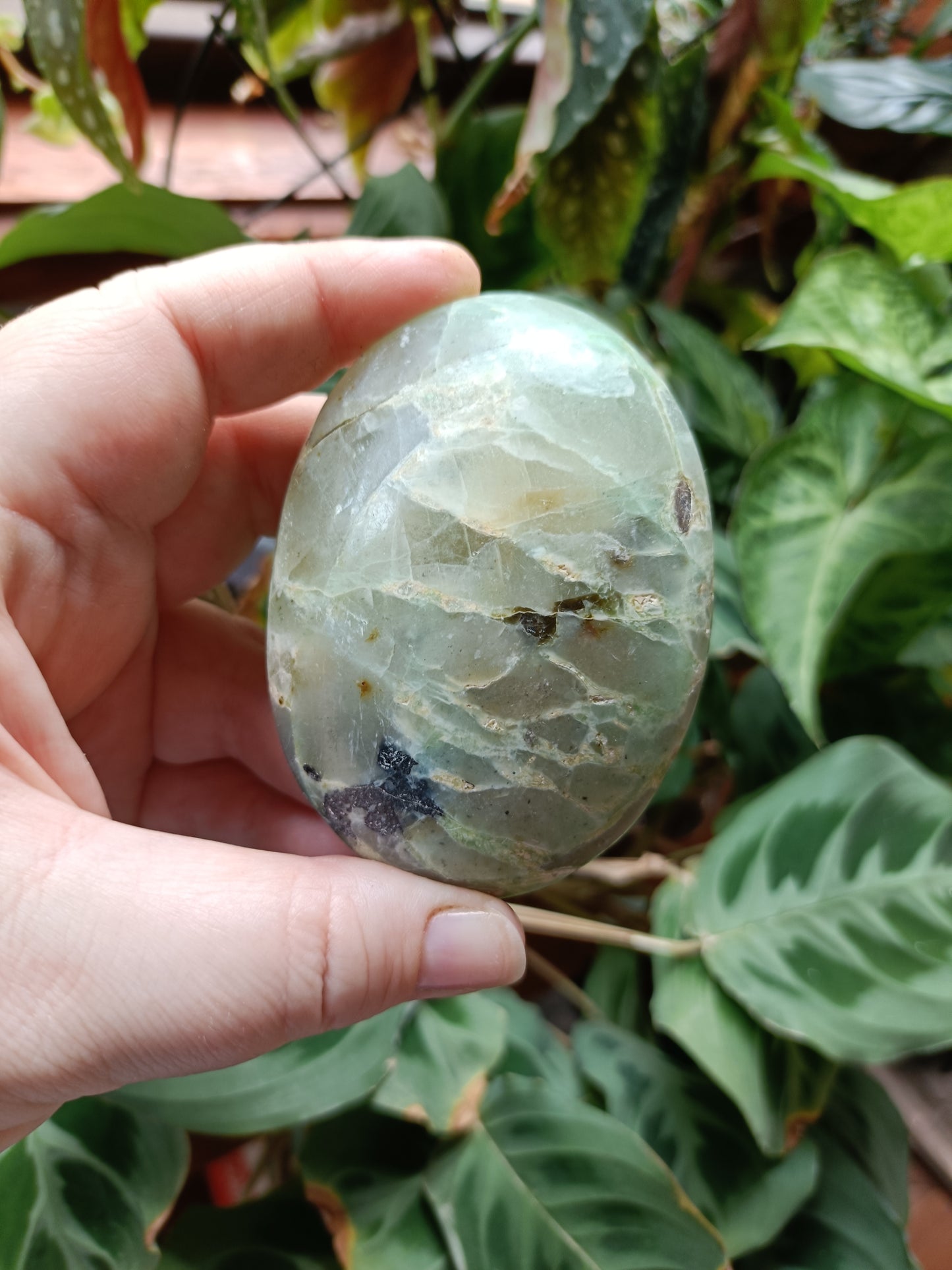 Green Feldspar (Moonstone) Palm Stones - 100-250g