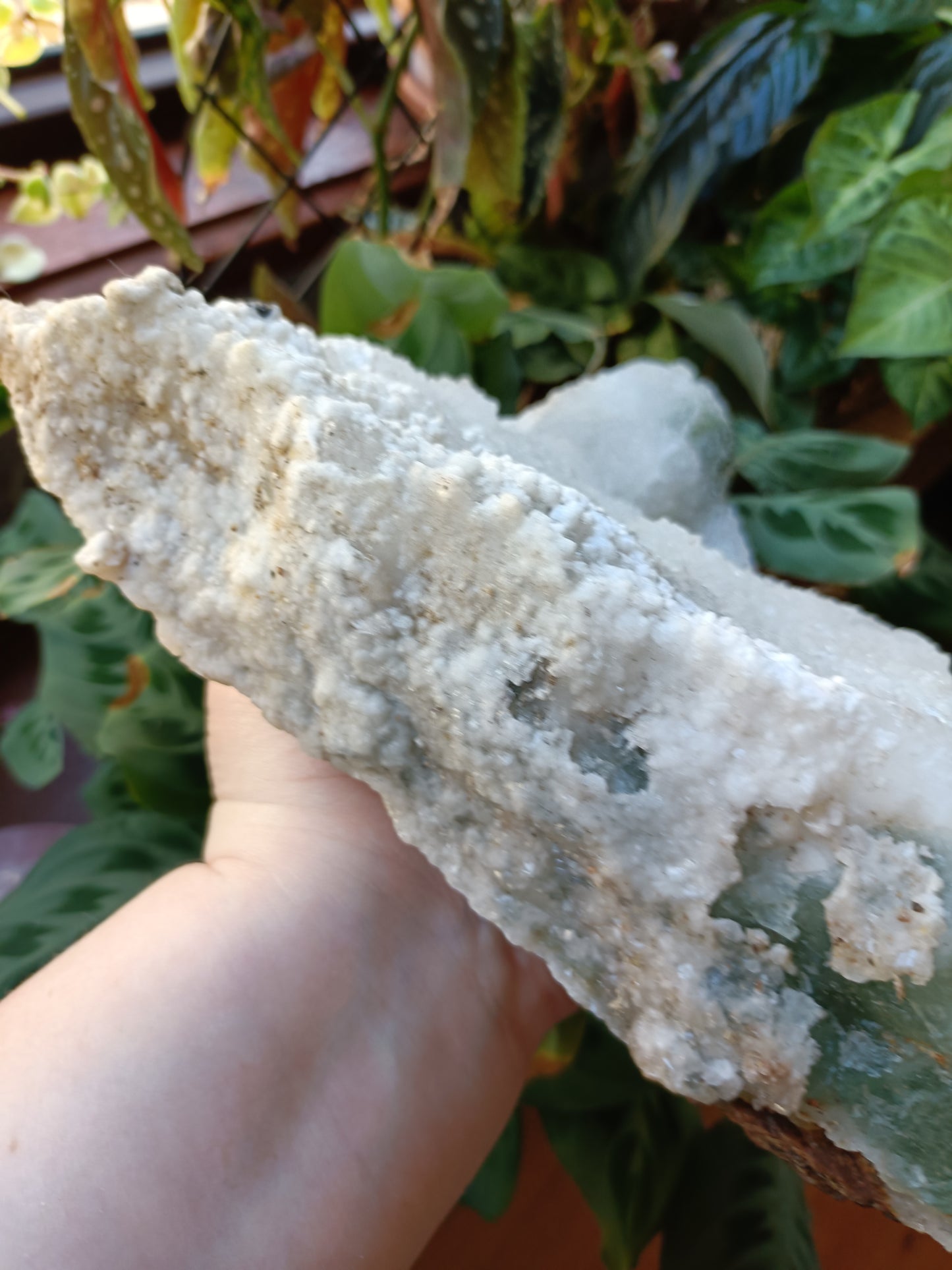 Green Sugar Fluorite and Quartz Specimen - 4078g (4.48kg including stand)