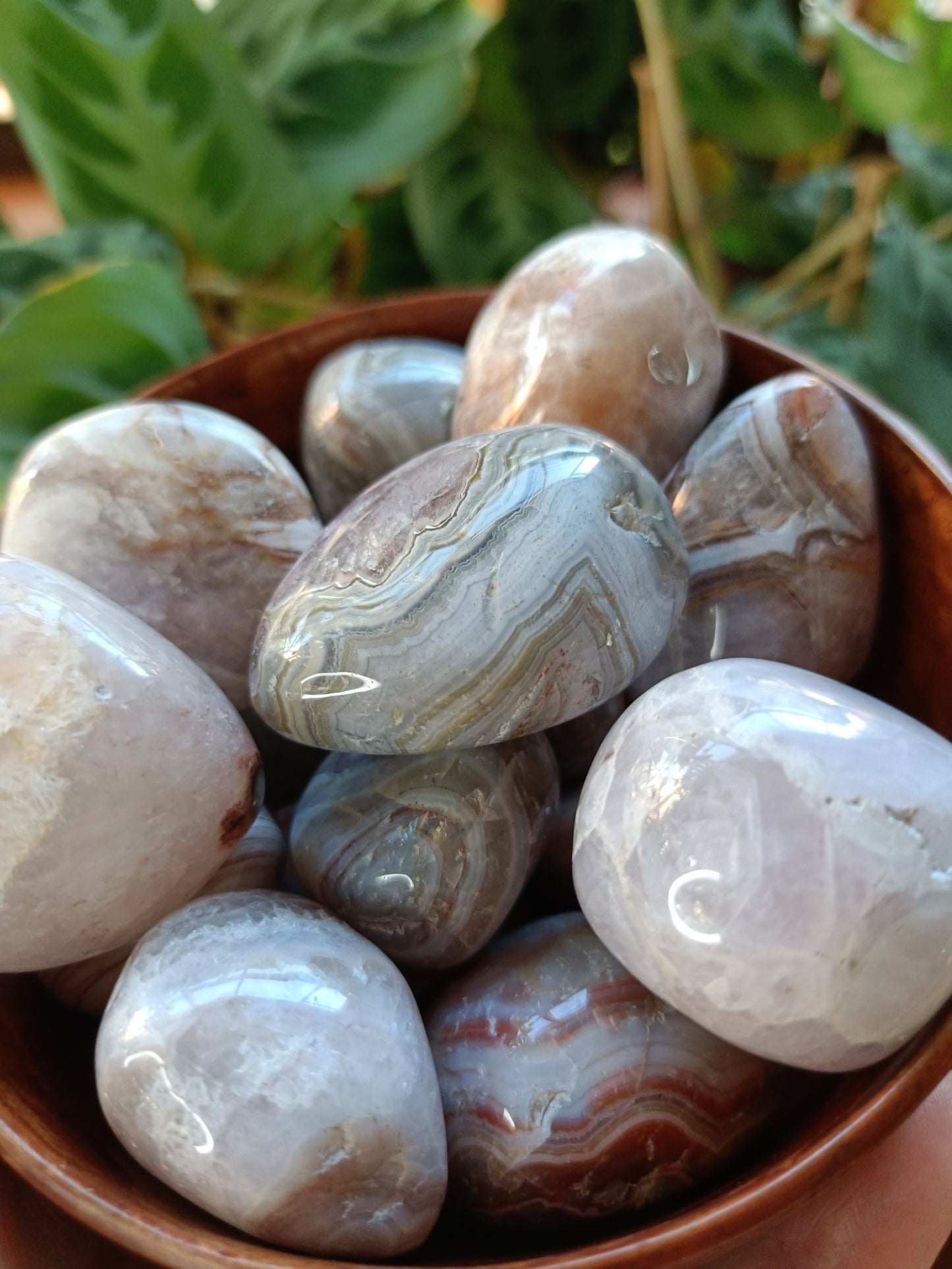 Large Amethyst & Mexican Lace Agate Tumbles - 30-50g