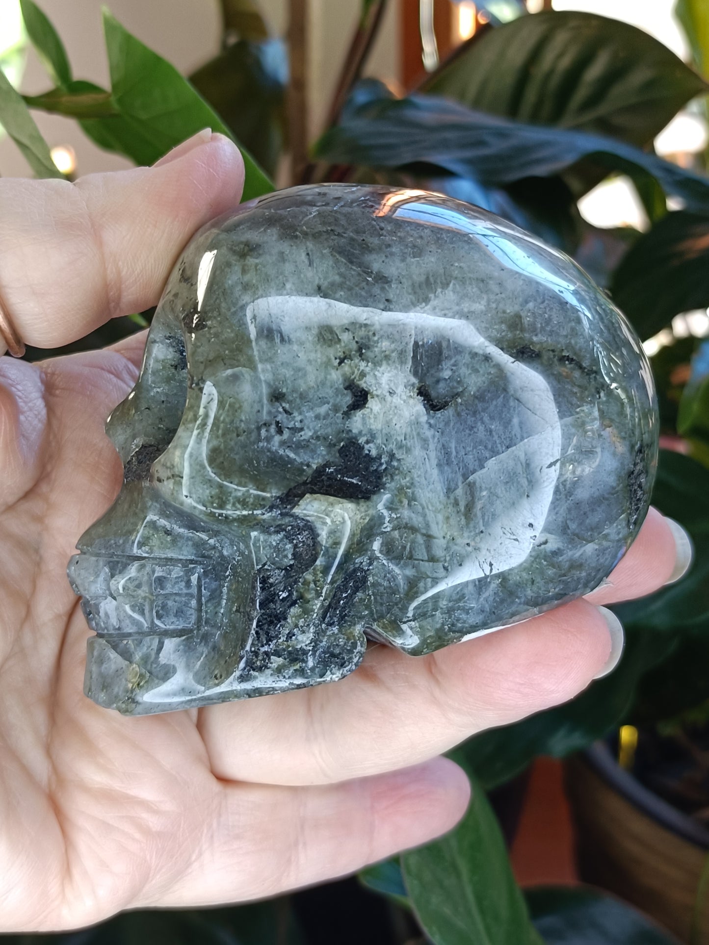 Labradorite Skull Carving - 468g
