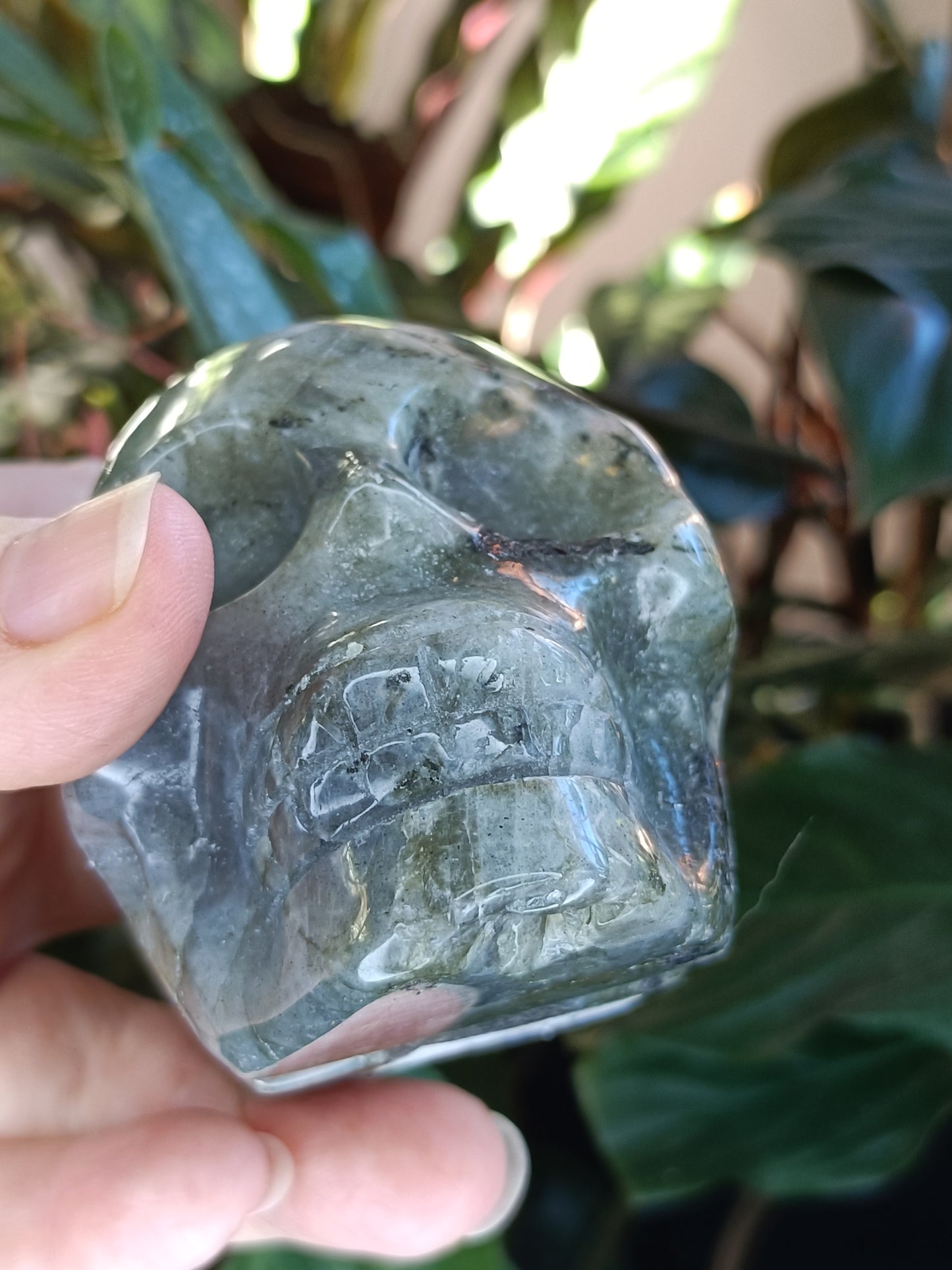 Labradorite Skull Carving - 468g