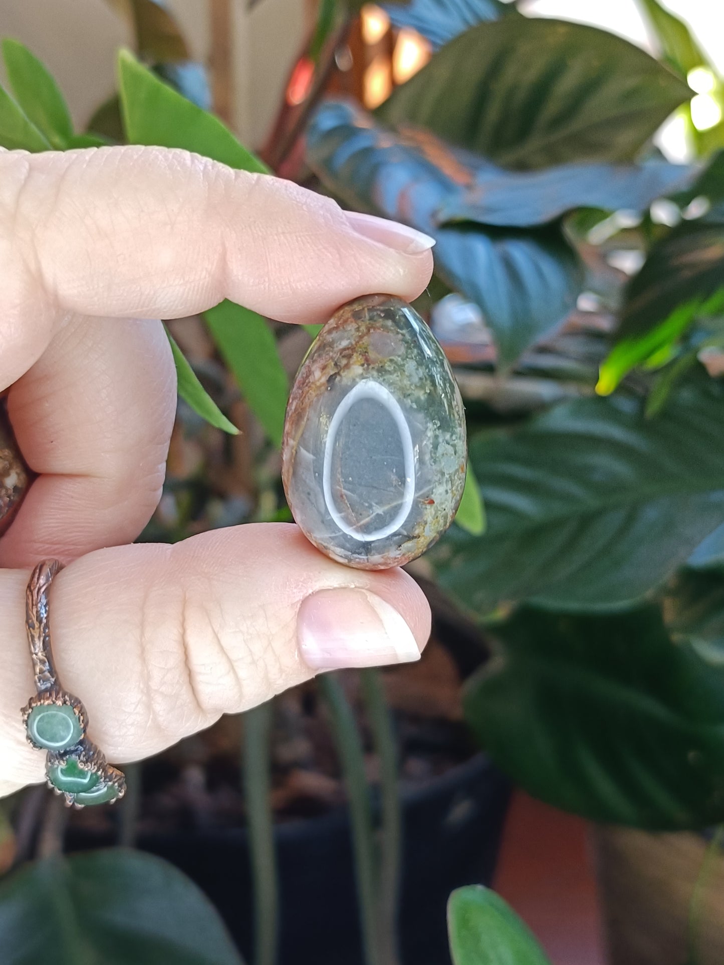 African Bloodstone SMALL Egg Carving - 15-25g