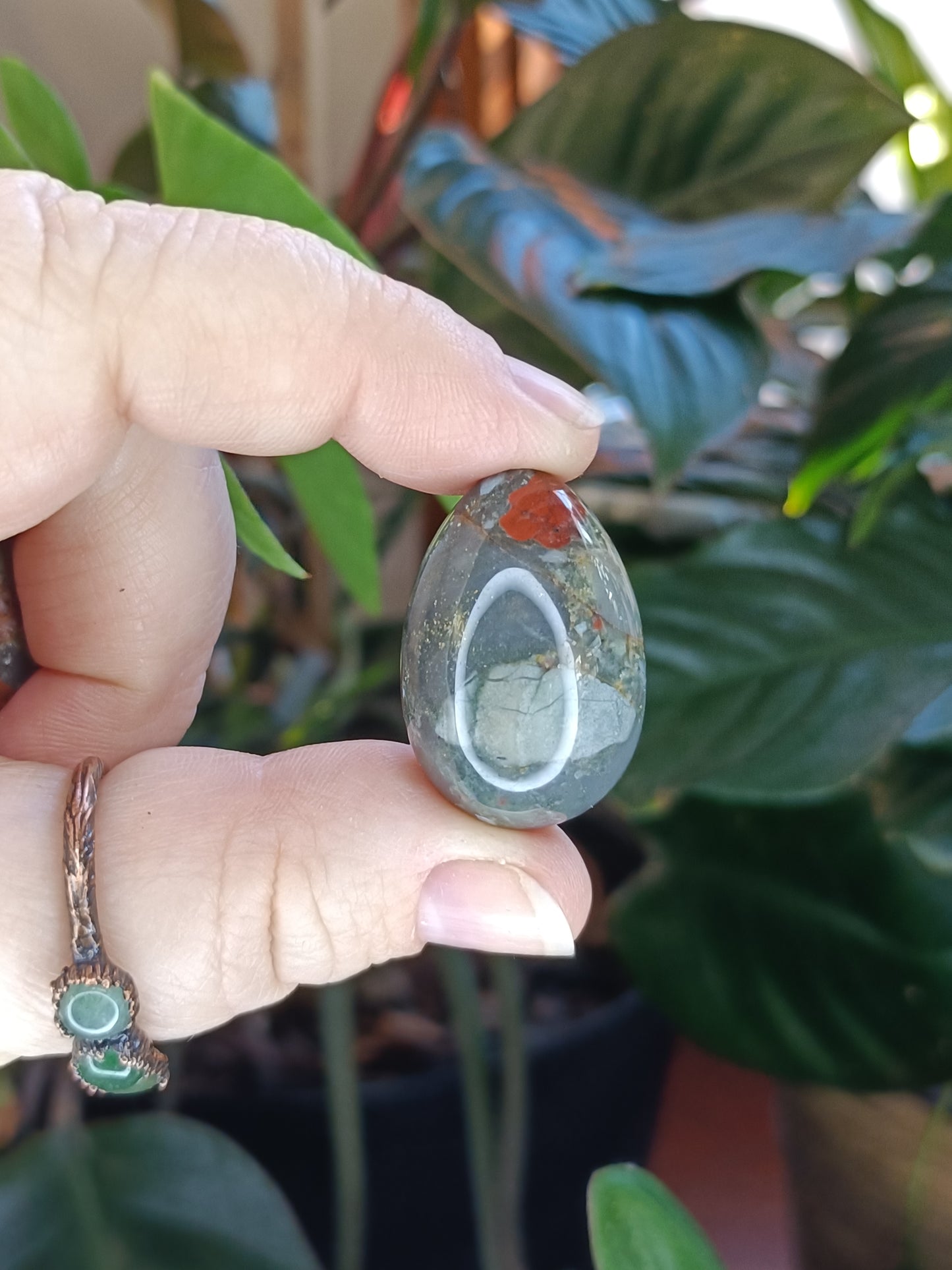 African Bloodstone SMALL Egg Carving - 15-25g