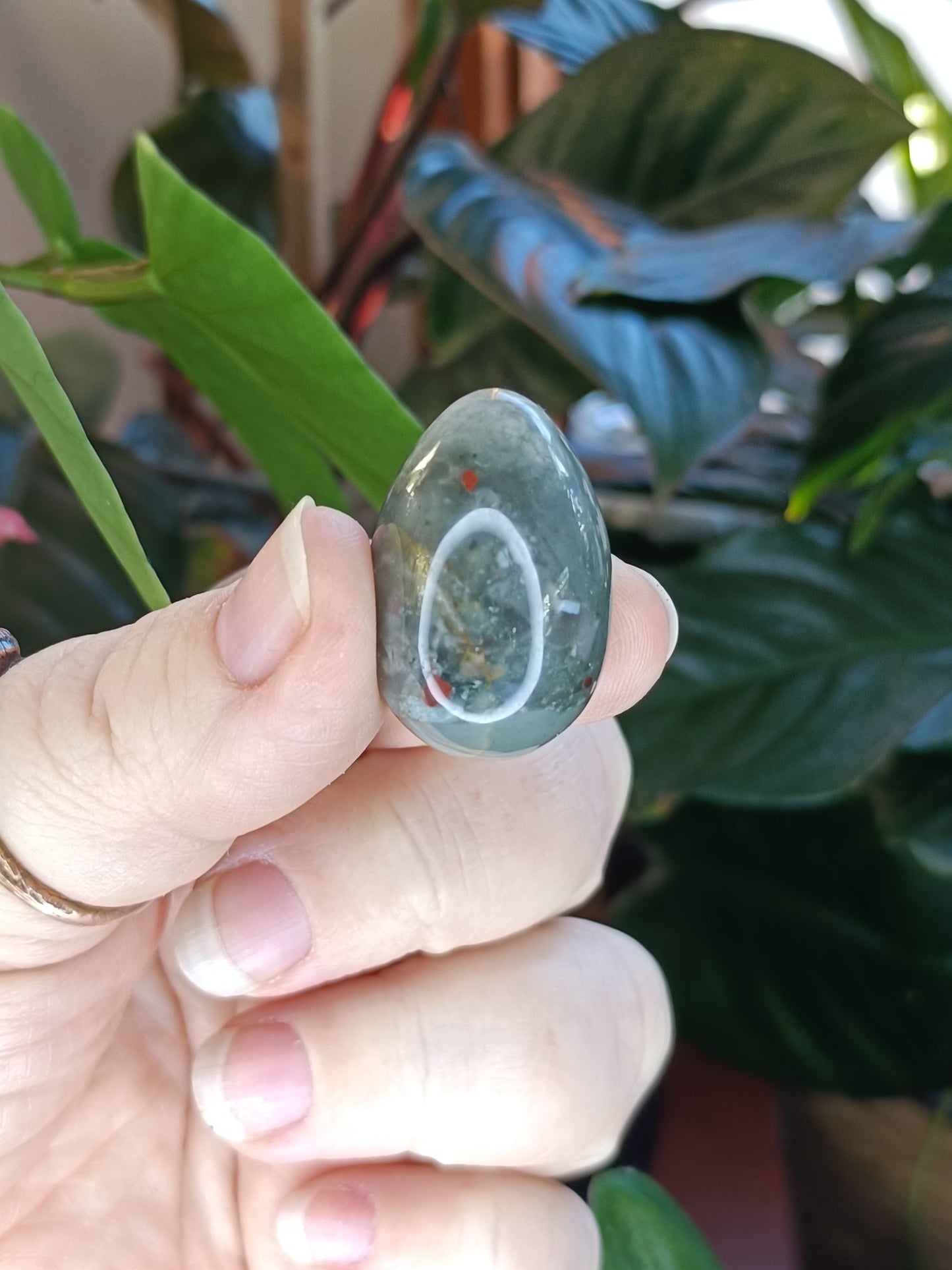 African Bloodstone SMALL Egg Carving - 15-25g