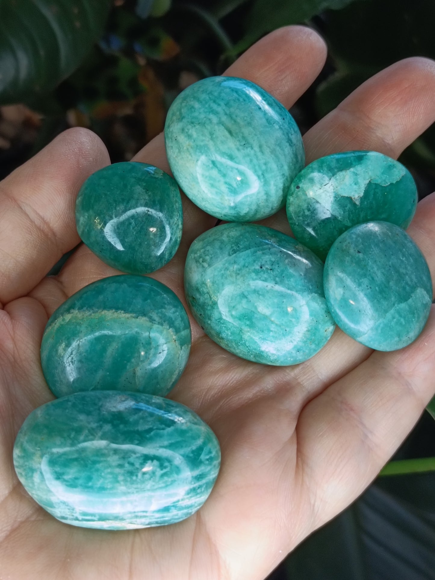 Dark Green Amazonite Tumbles - 50g