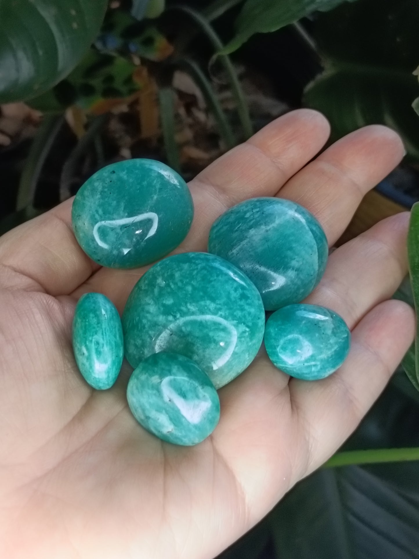 Dark Green Amazonite Tumbles - 50g