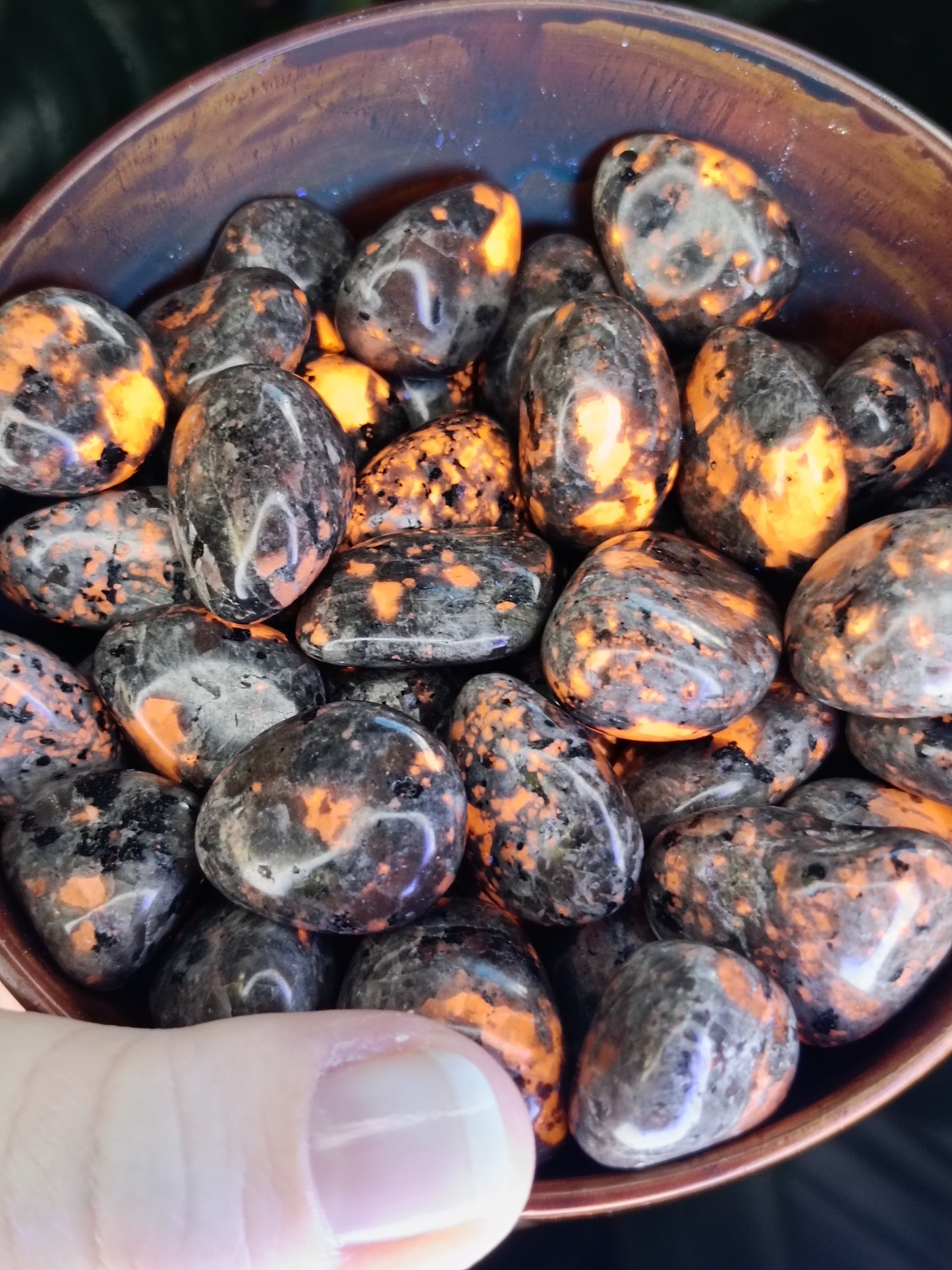 Sodalite & Syenite 'Emberlite/Yooperlite' SML Tumbles - 50g