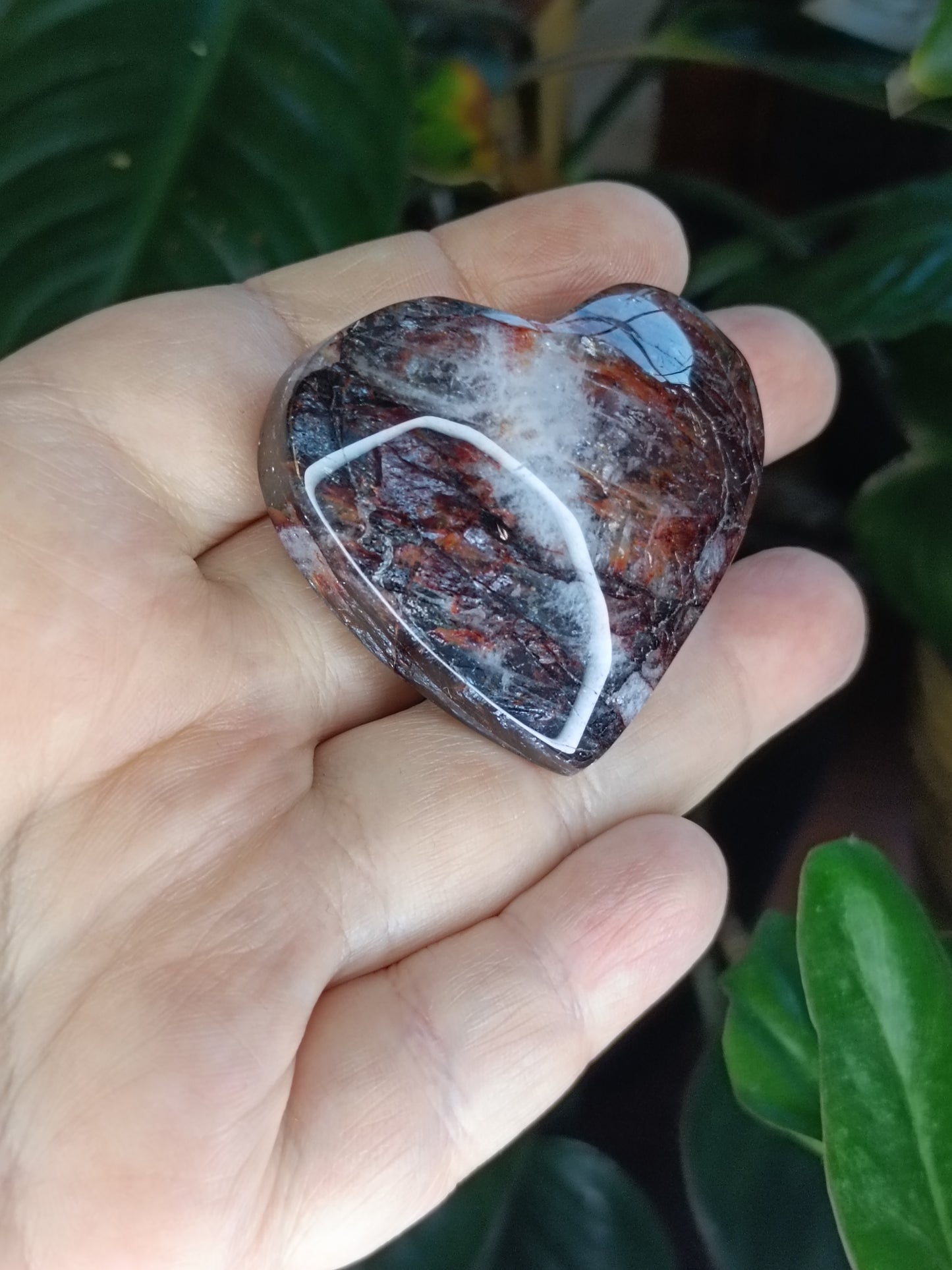 Fire 'Hematoid' Quartz Mini Heart - 65g
