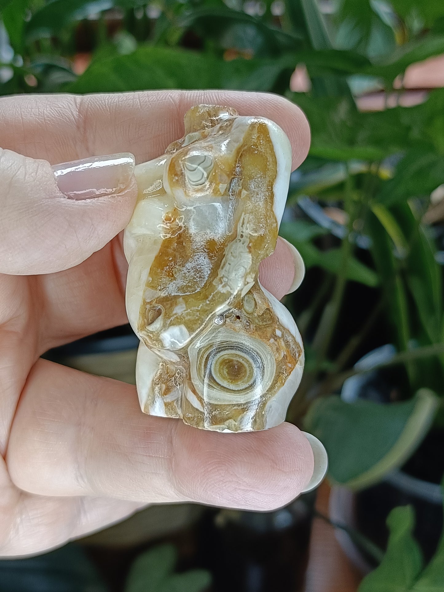 Amber Calcite Pregnant Goddess Body - 66g