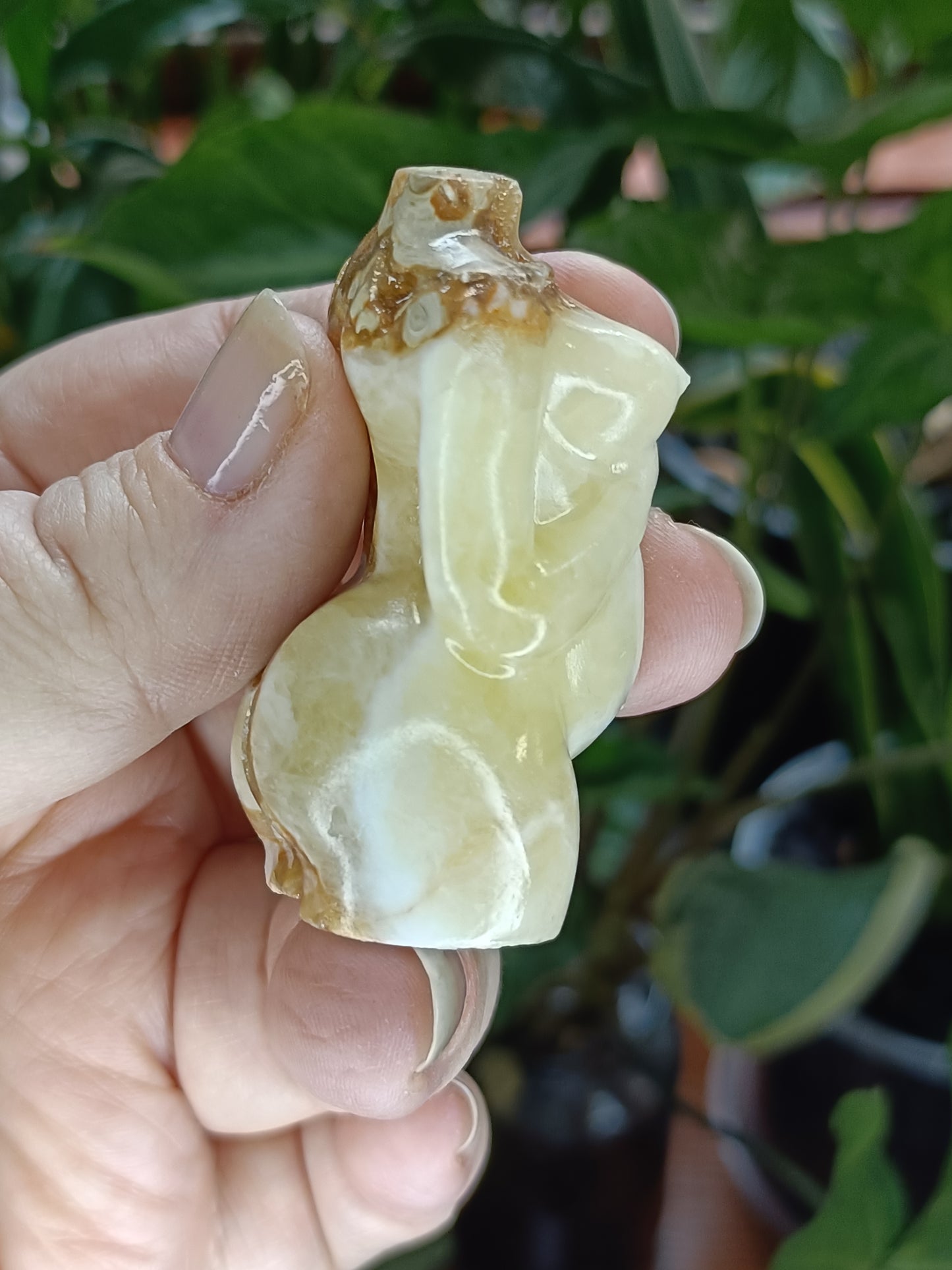Amber Calcite Pregnant Goddess Body - 66g