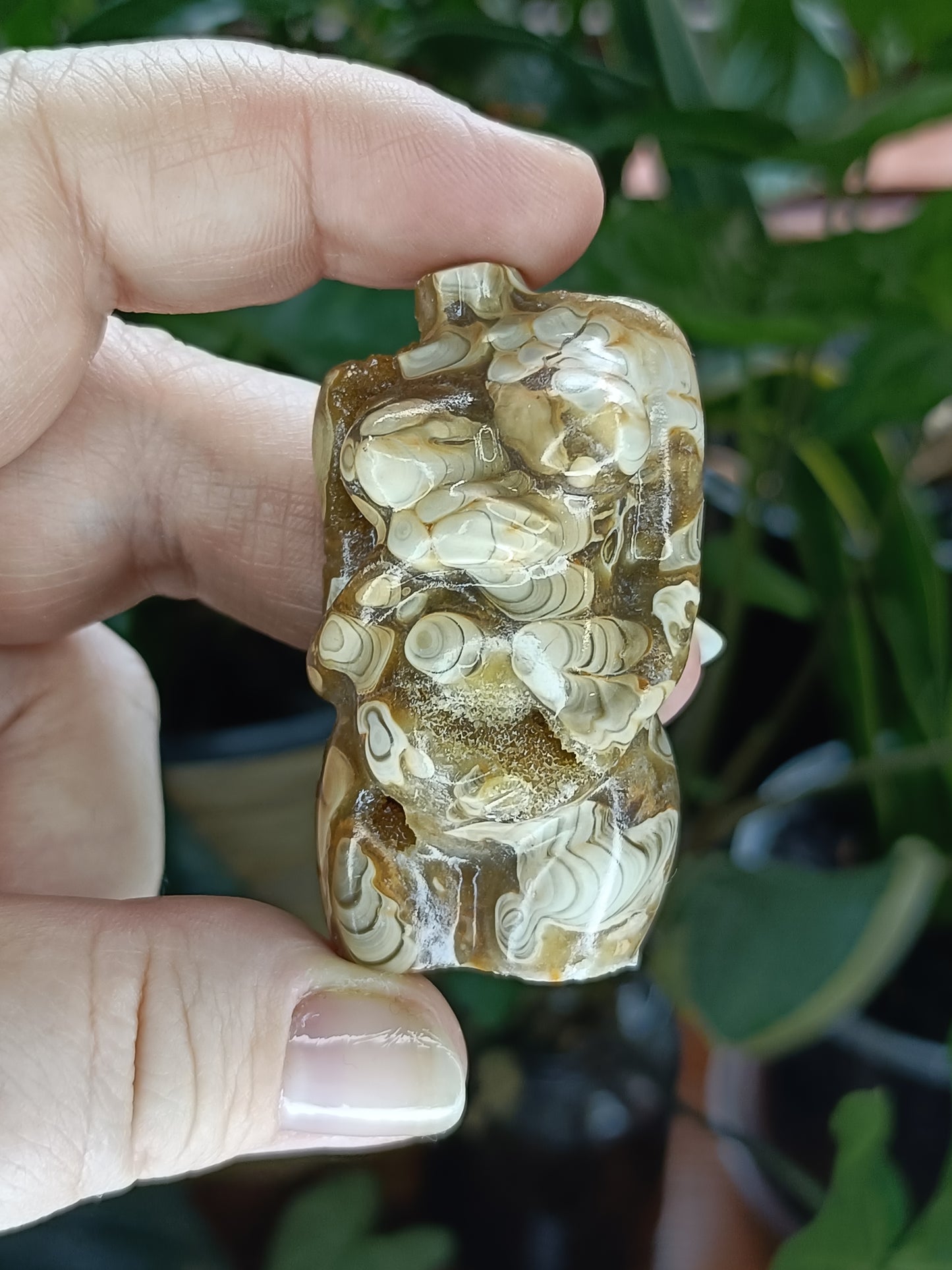Amber Calcite Pregnant Goddess Body - 51g
