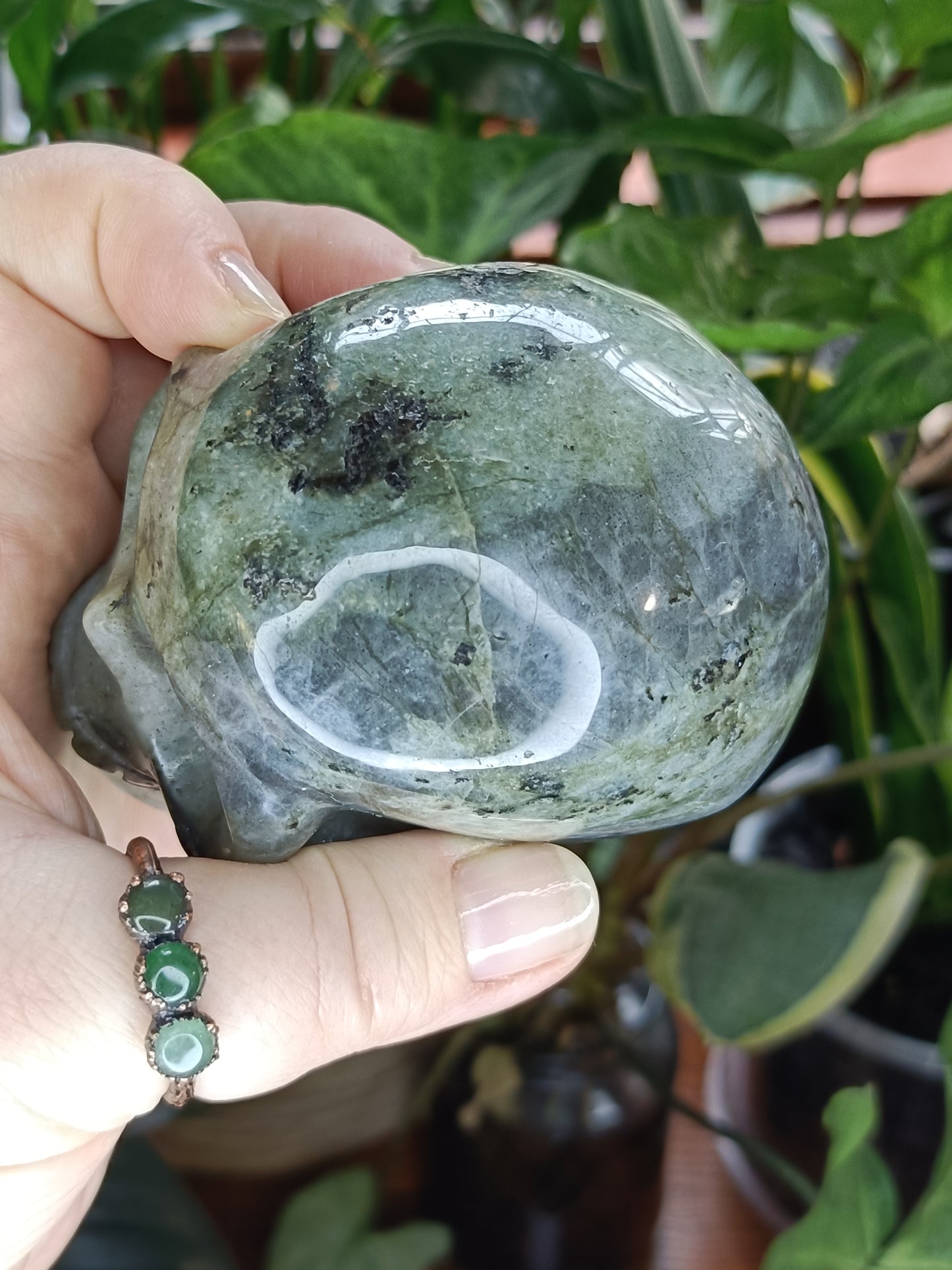 Labradorite Skull Carving - 467g