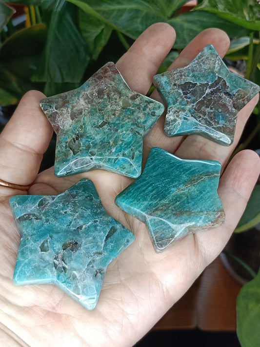 Amazonite Star Mini Carvings - 15-45g