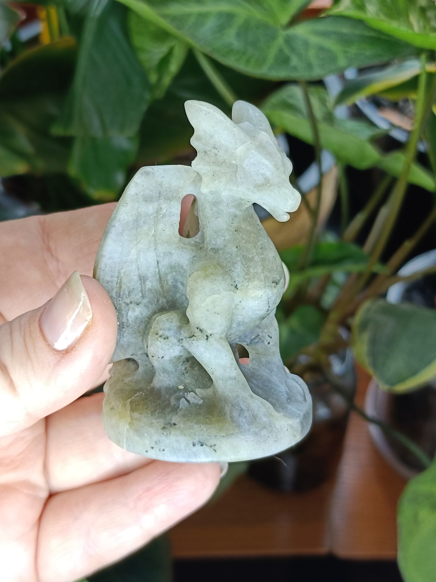 Labradorite Guardian Dragon Carving - 100g